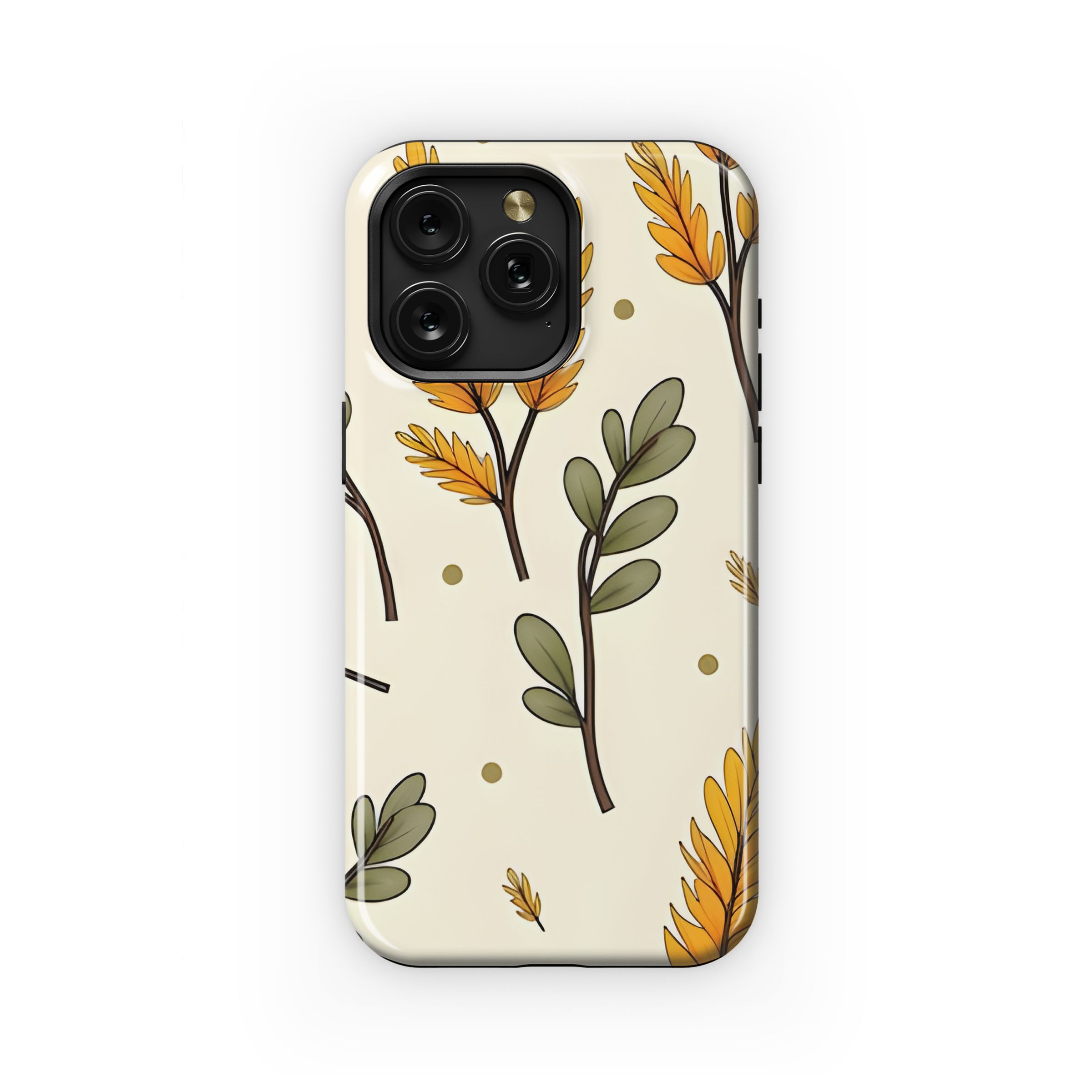 Golden Leaves and Berries Phone Case iPhone Samsung Cover Pixel 5161