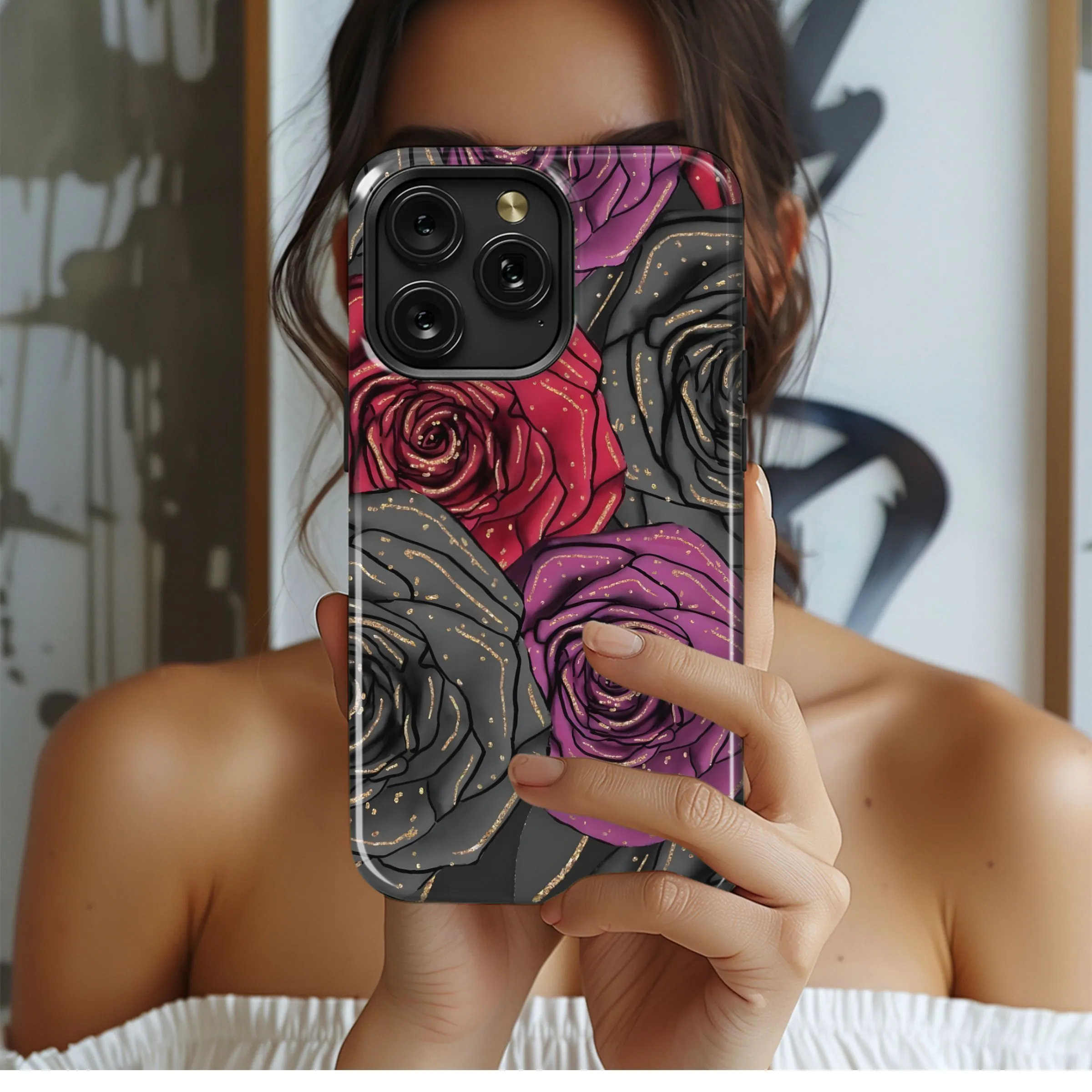 Golden Roses Bouquet
 Phone Case iPhone Samsung Cover Pixel 5498