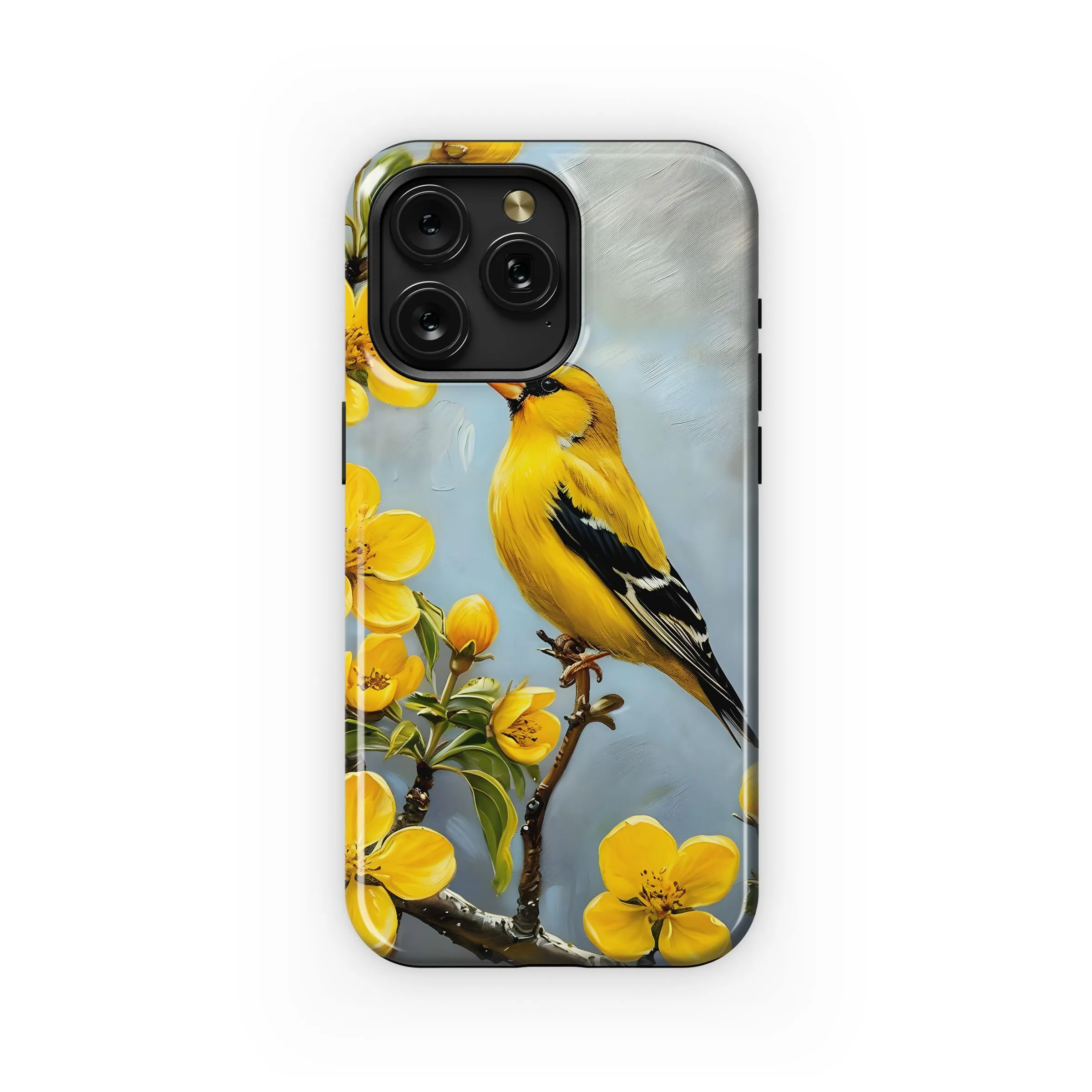 Goldfinch and Yellow Flower Painting Phone Case iPhone Samsung Cover Pixel 5359