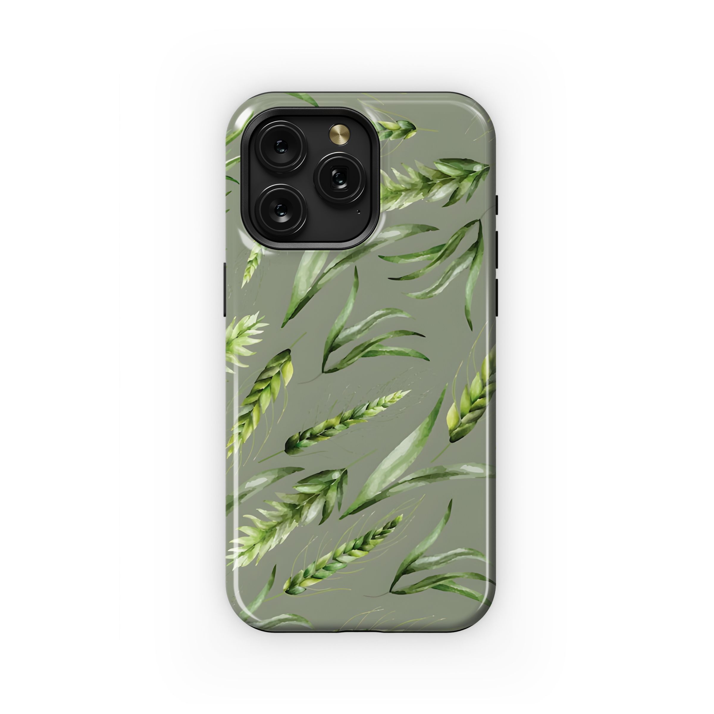 Green Wheat Watercolor Design Phone Case iPhone Samsung Cover Pixel 5193