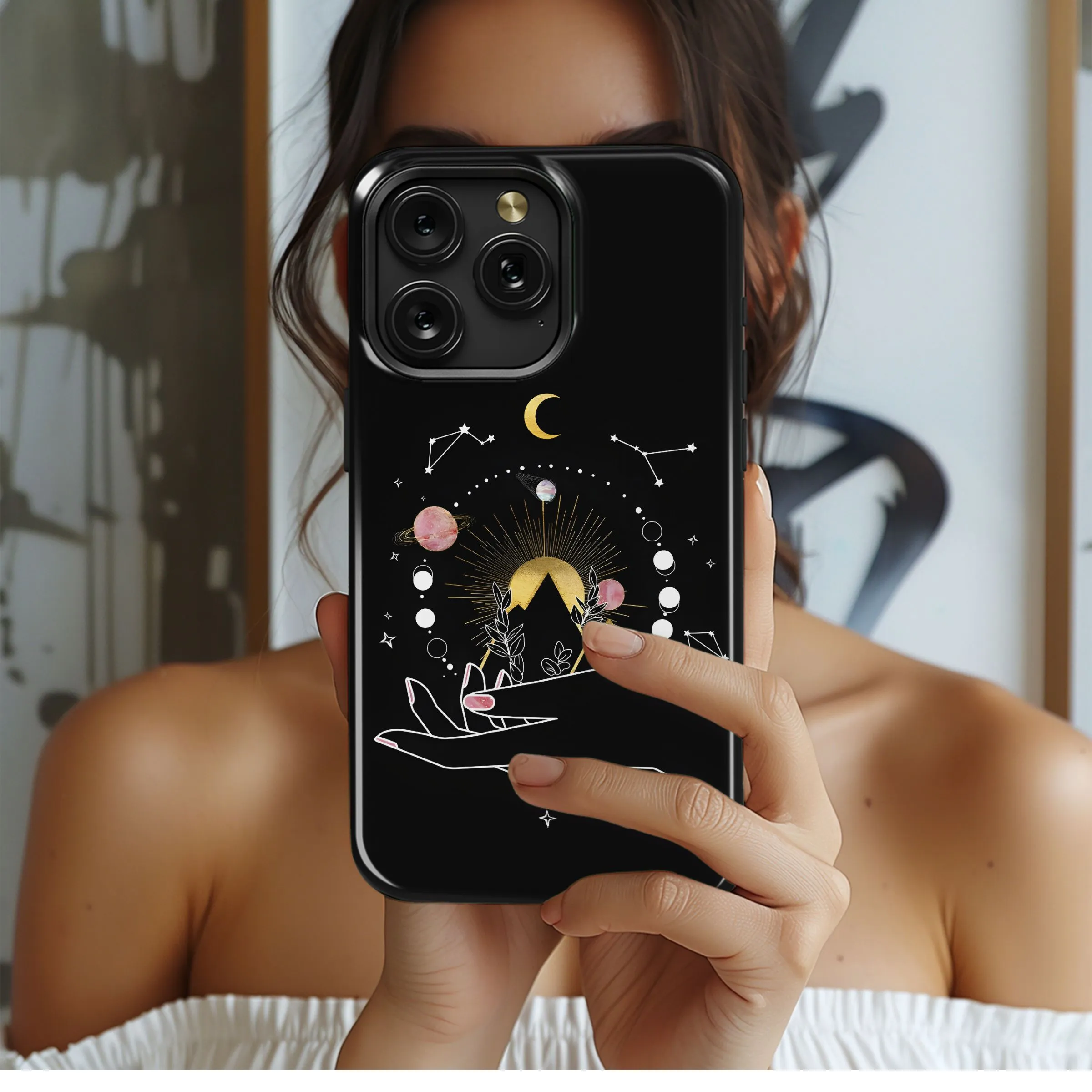 Hand Holding The Celestial Cosmos Phone Case iPhone Samsung Cover Pixel 5392