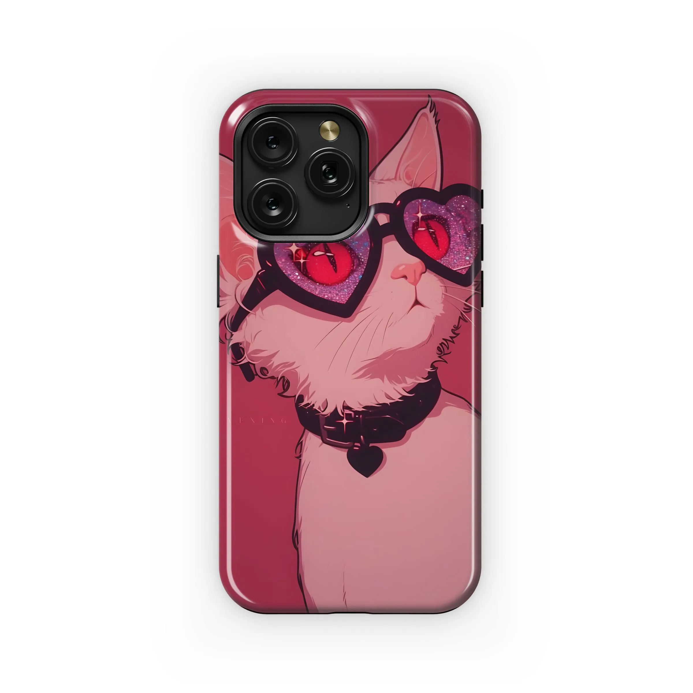 Heart Eyes Kitty Vibes Phone Case iPhone Samsung Cover Pixel 4882