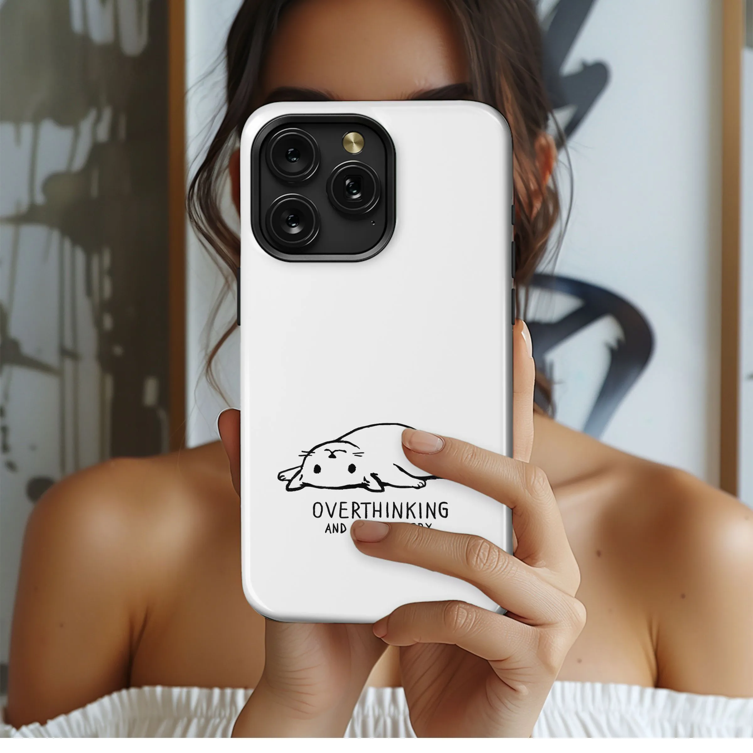 Hungry & Overthinking Cat
 Phone Case iPhone Samsung Cover Pixel 4735