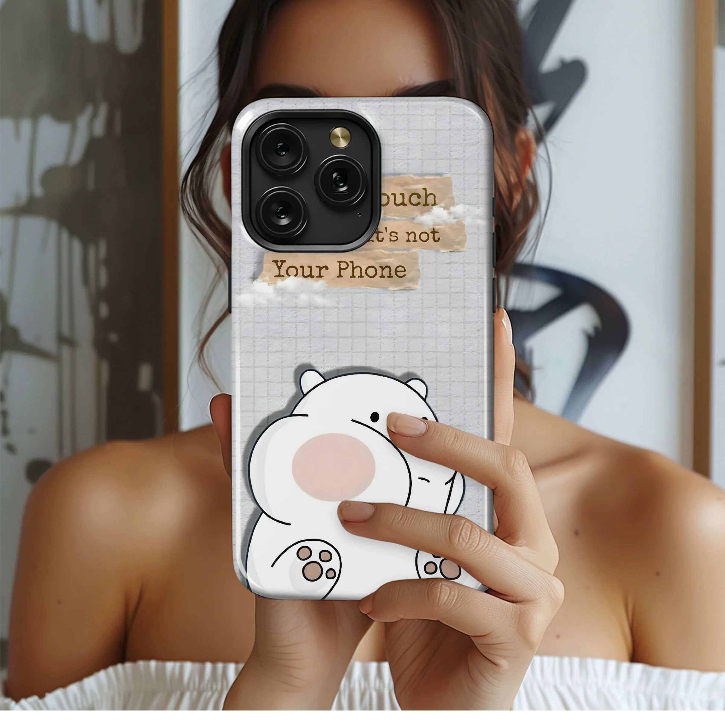 Ice Bear's Privacy.
 Phone Case iPhone Samsung Cover Pixel 4754