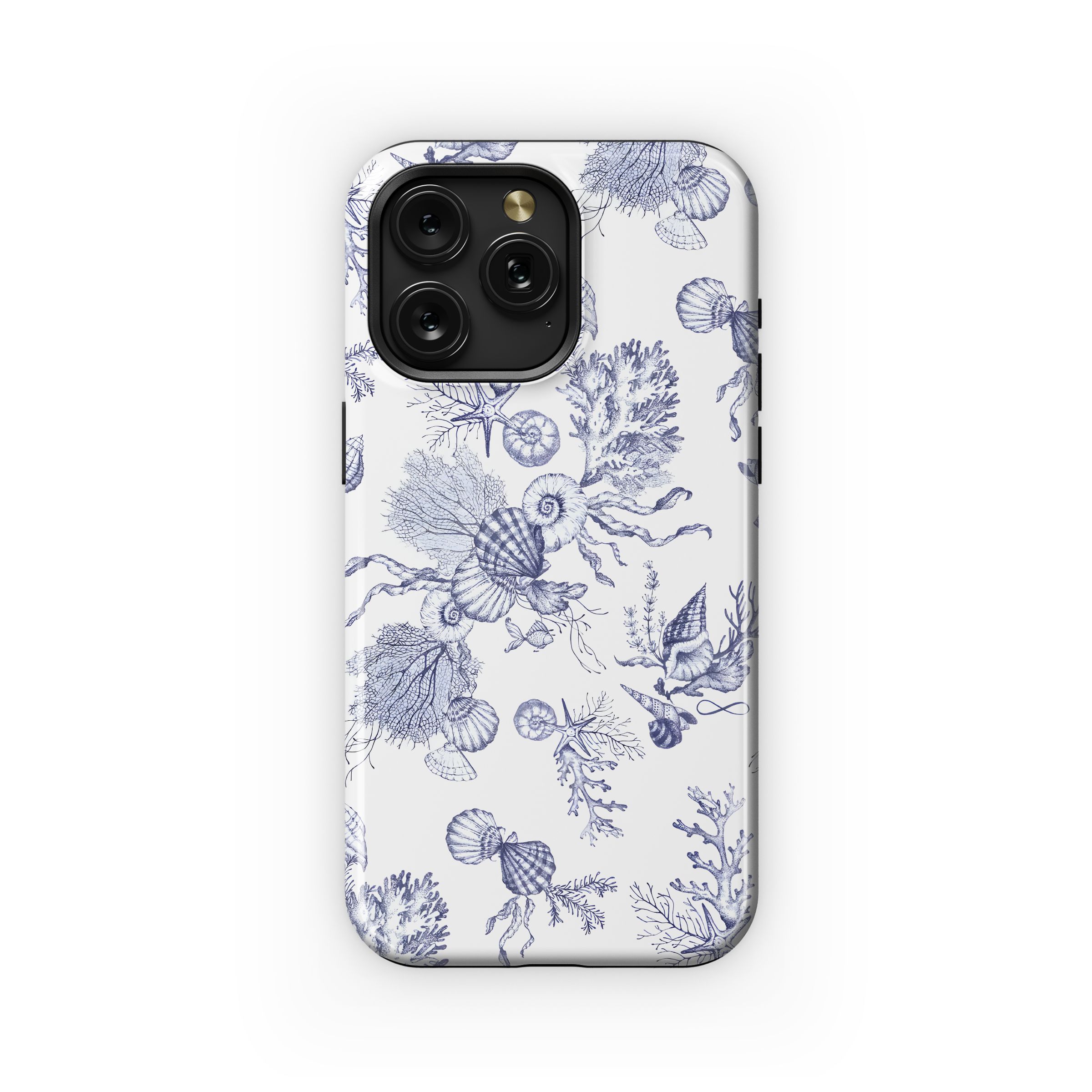 Indigo Sea Life Sketch Phone Case iPhone Samsung Cover Pixel 5076