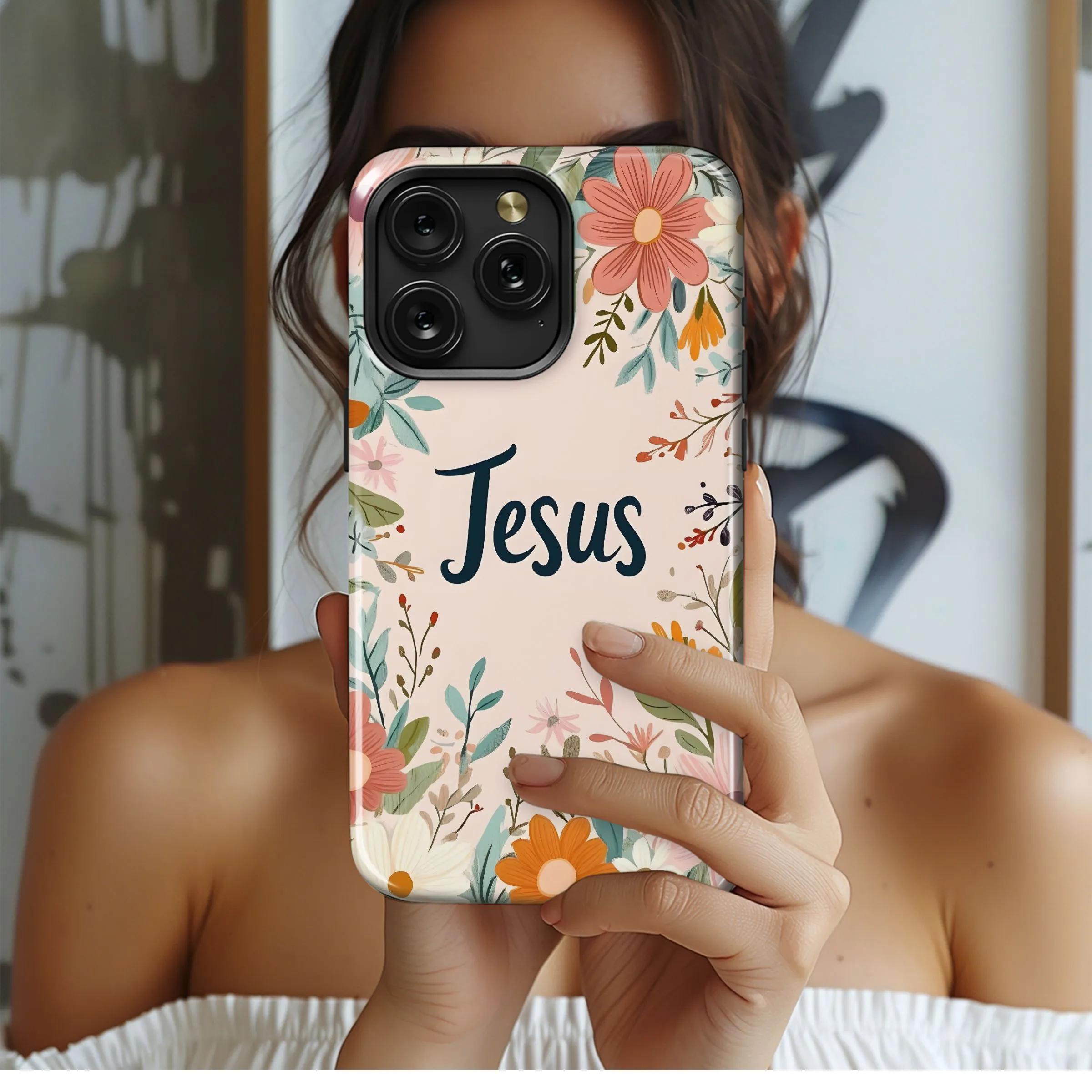 Jesus Floral Garden Phone Case iPhone Samsung Cover Pixel 5033