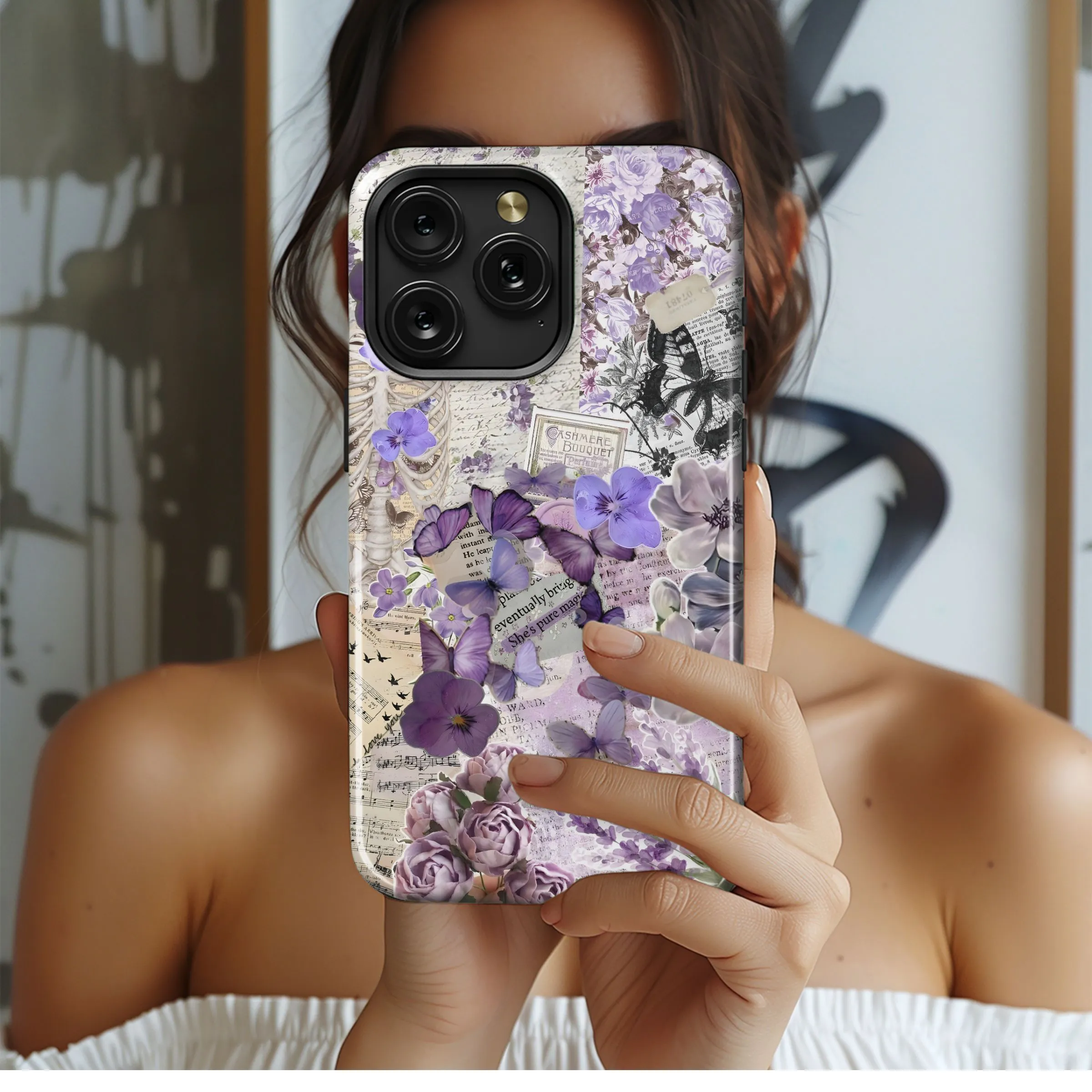 Lavender Skeletal Bloom
 Phone Case iPhone Samsung Cover Pixel 4716