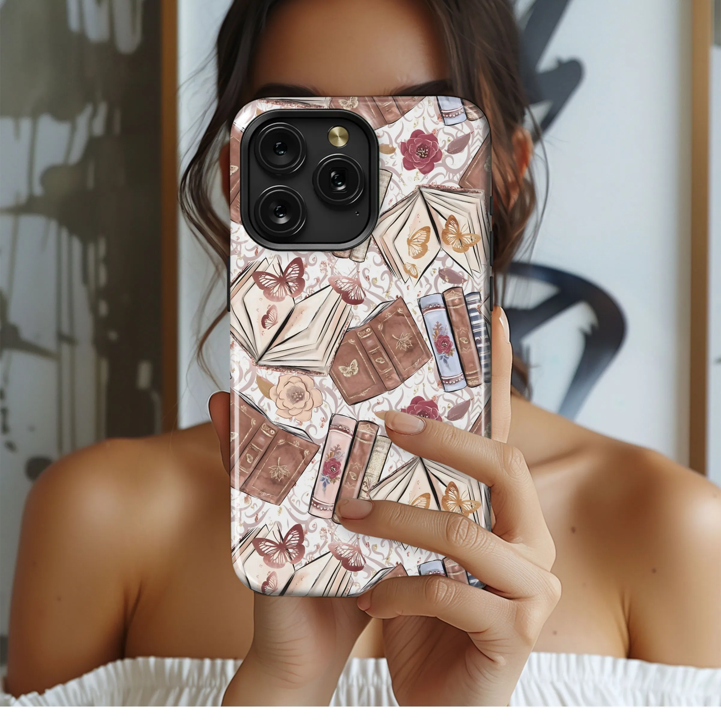 Literary Butterflies & Blooms Phone Case iPhone Samsung Cover Pixel 4719