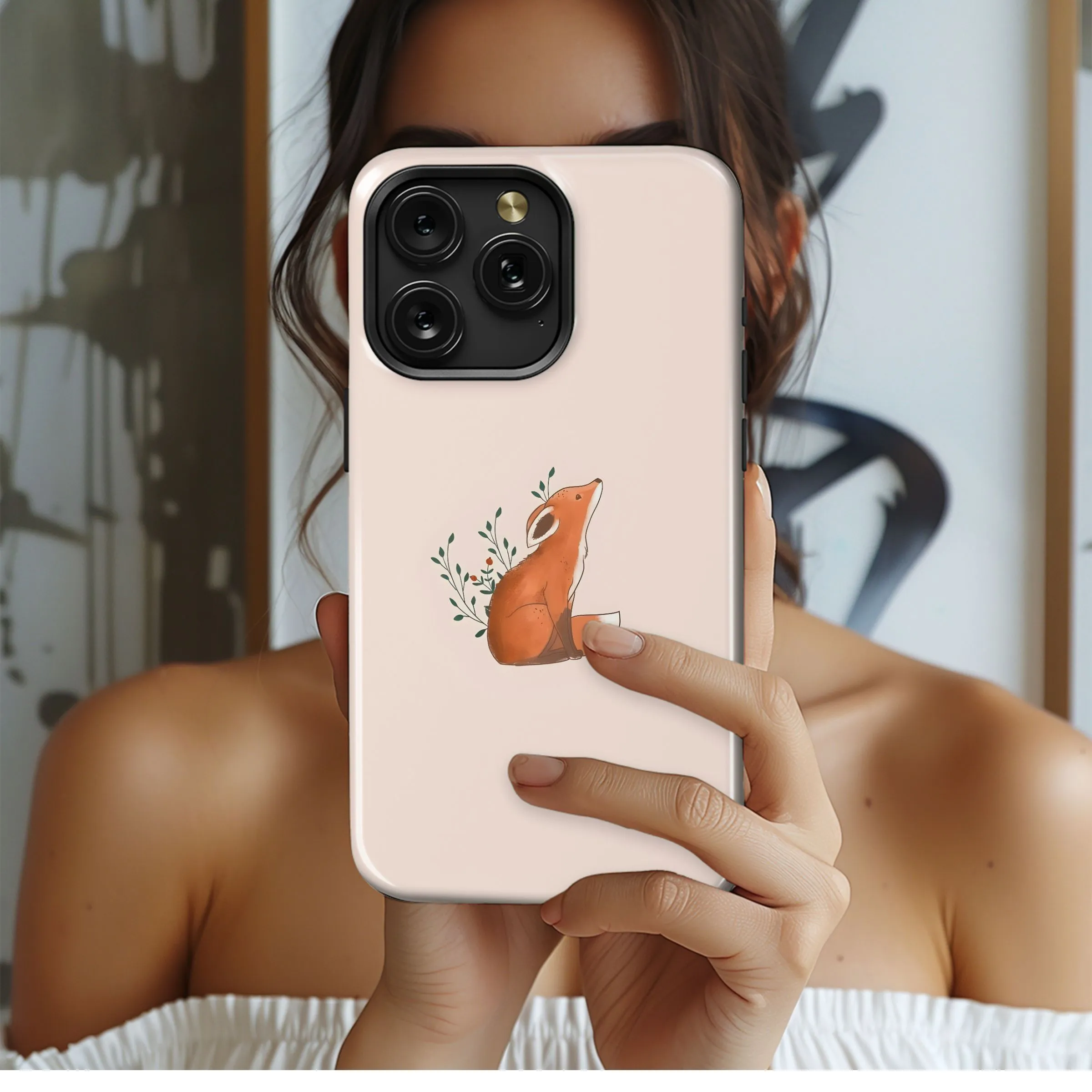 Little Fox Floral Design
 Phone Case iPhone Samsung Cover Pixel 4733