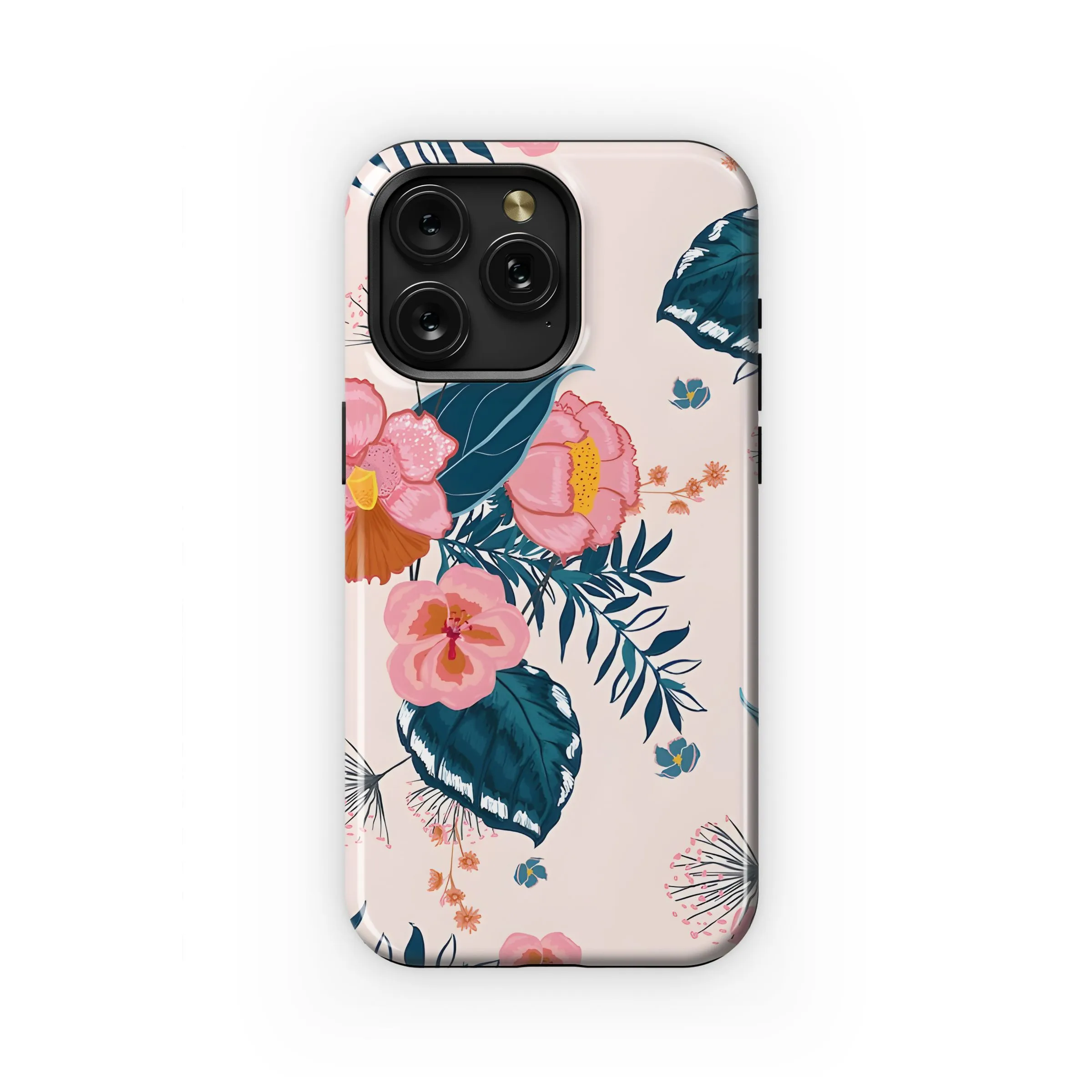 Lush Pink Tropical Floral Phone Case iPhone Samsung Cover Pixel 5383