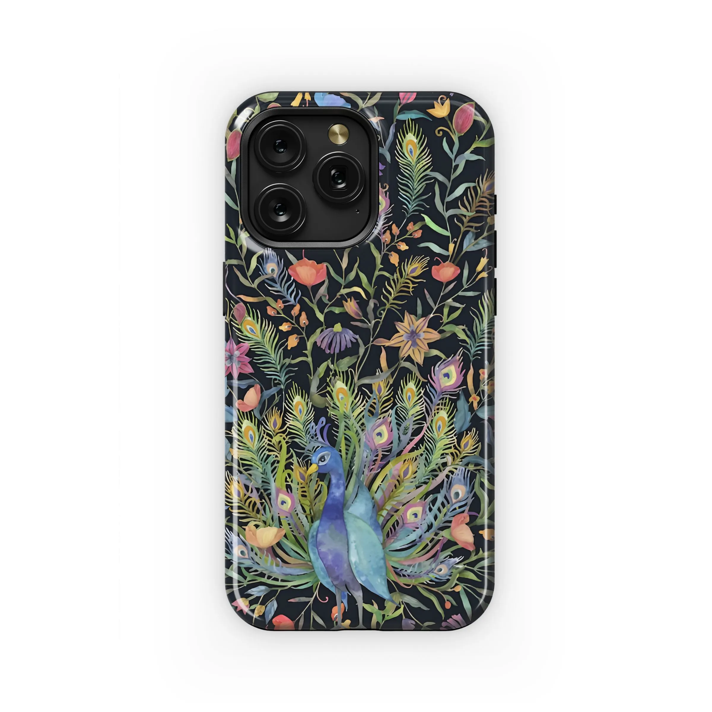 Majestic Peacock Feather Floral Design Phone Case iPhone Samsung Cover Pixel 5441