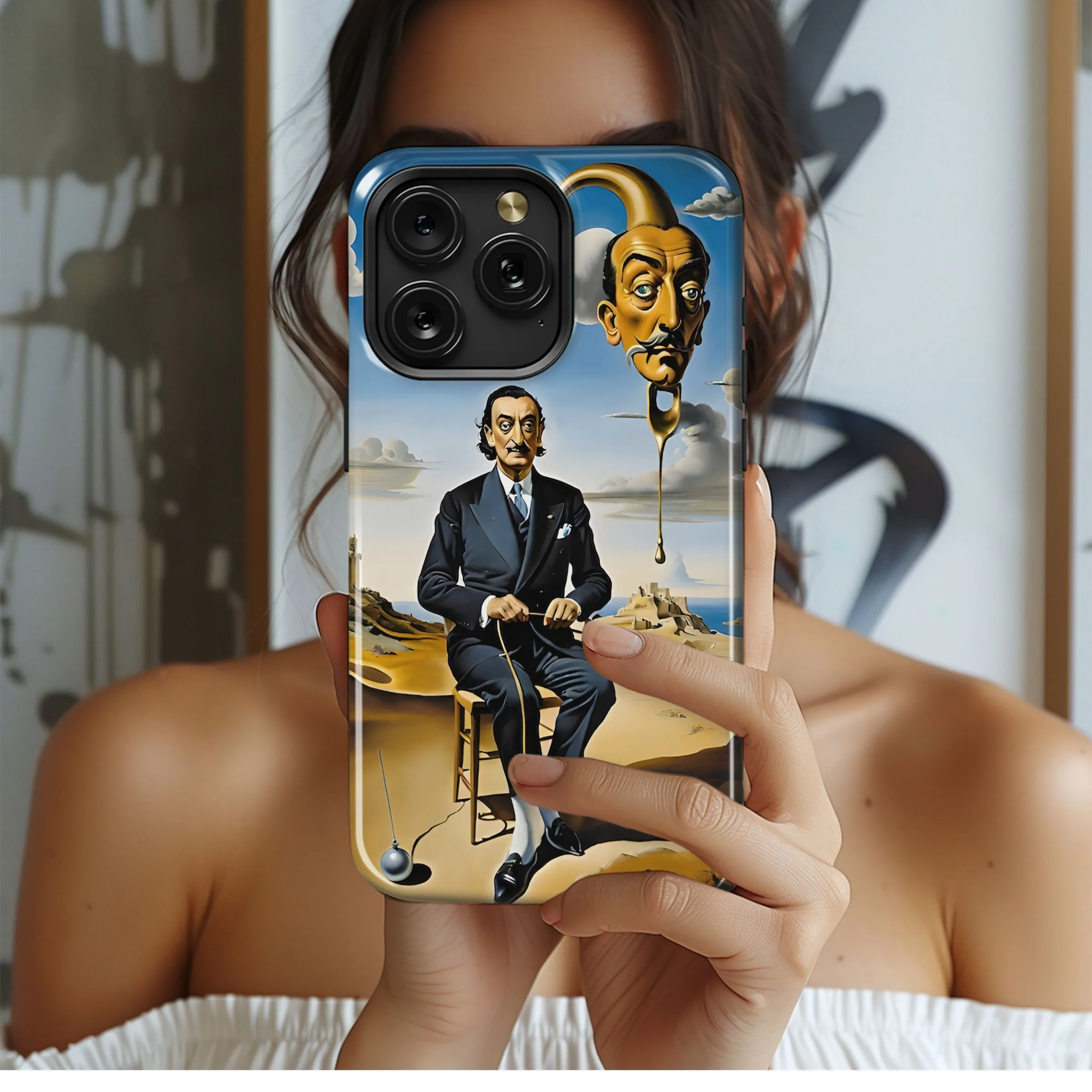 Melting Head Surreal Dali Masterpiece Phone Case iPhone Samsung Cover Pixel 5323