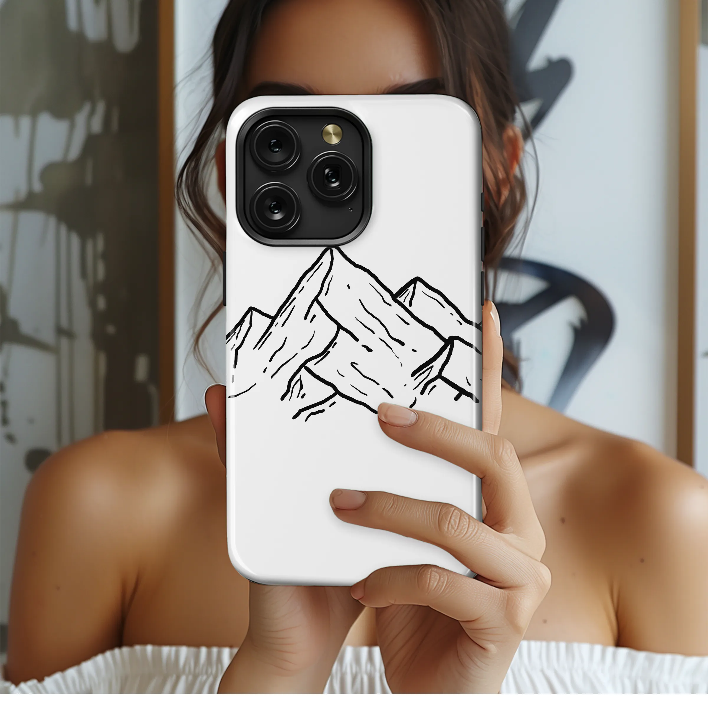 Minimalist Mountain Range Line Art Illustration Phone Case Cover for iPhone 17 Pro Max 16 15 Plus 14 13 Mini Samsung S25 S24 Pixel 10 9 8245 - Image 2
