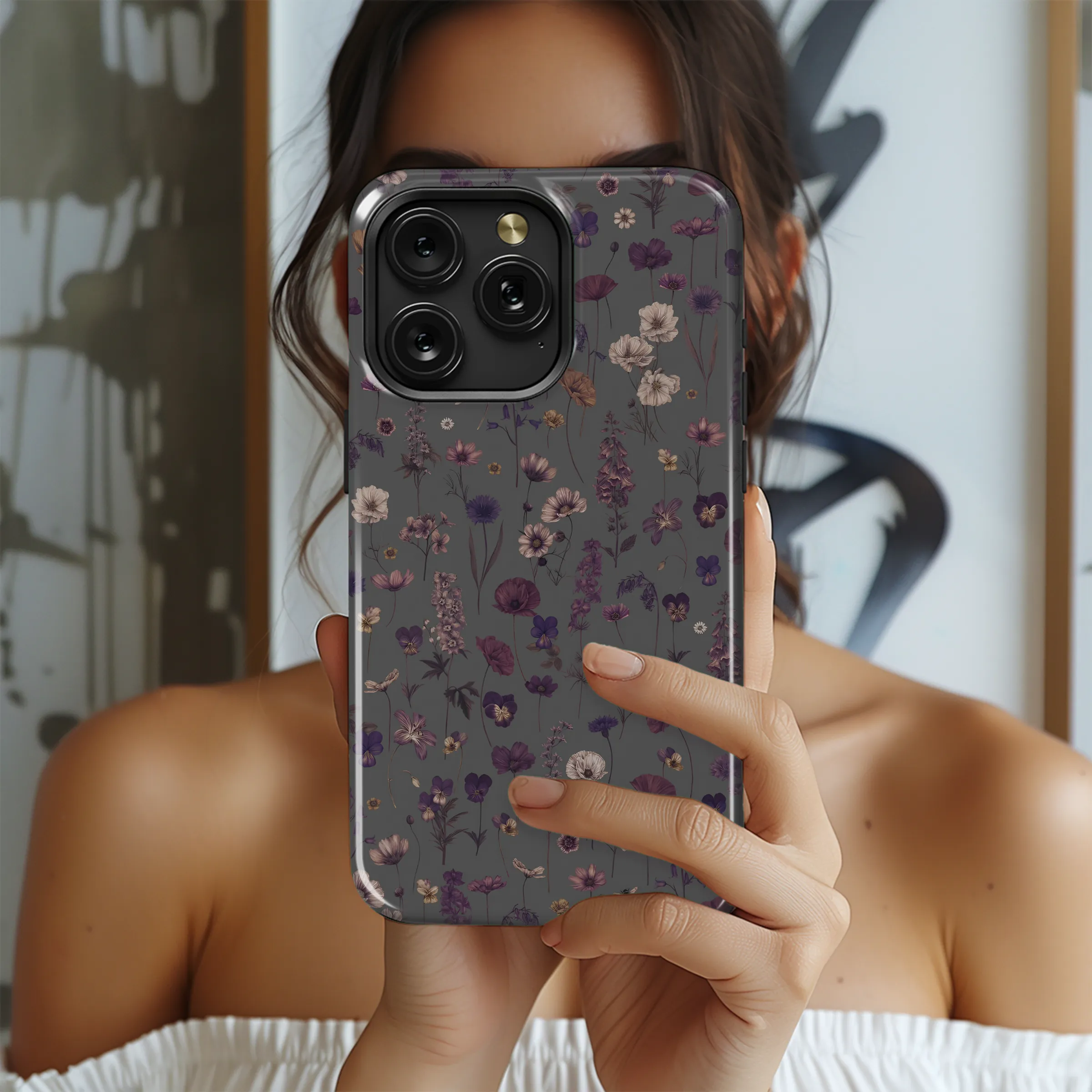 Moody Floral Vintage Wildflower Pattern Phone Case Cover for iPhone 17 Pro Max 16 15 Plus 14 13 Mini Samsung S26 S25 Google Pixel 10 9 9649 - Image 2