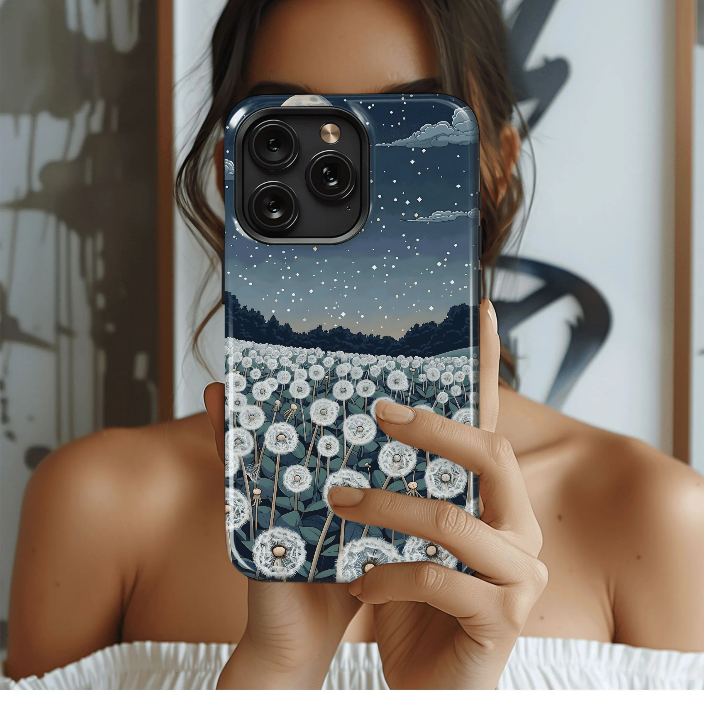 Moonlit Dandelion Field
 Phone Case iPhone Samsung Cover Pixel 4552