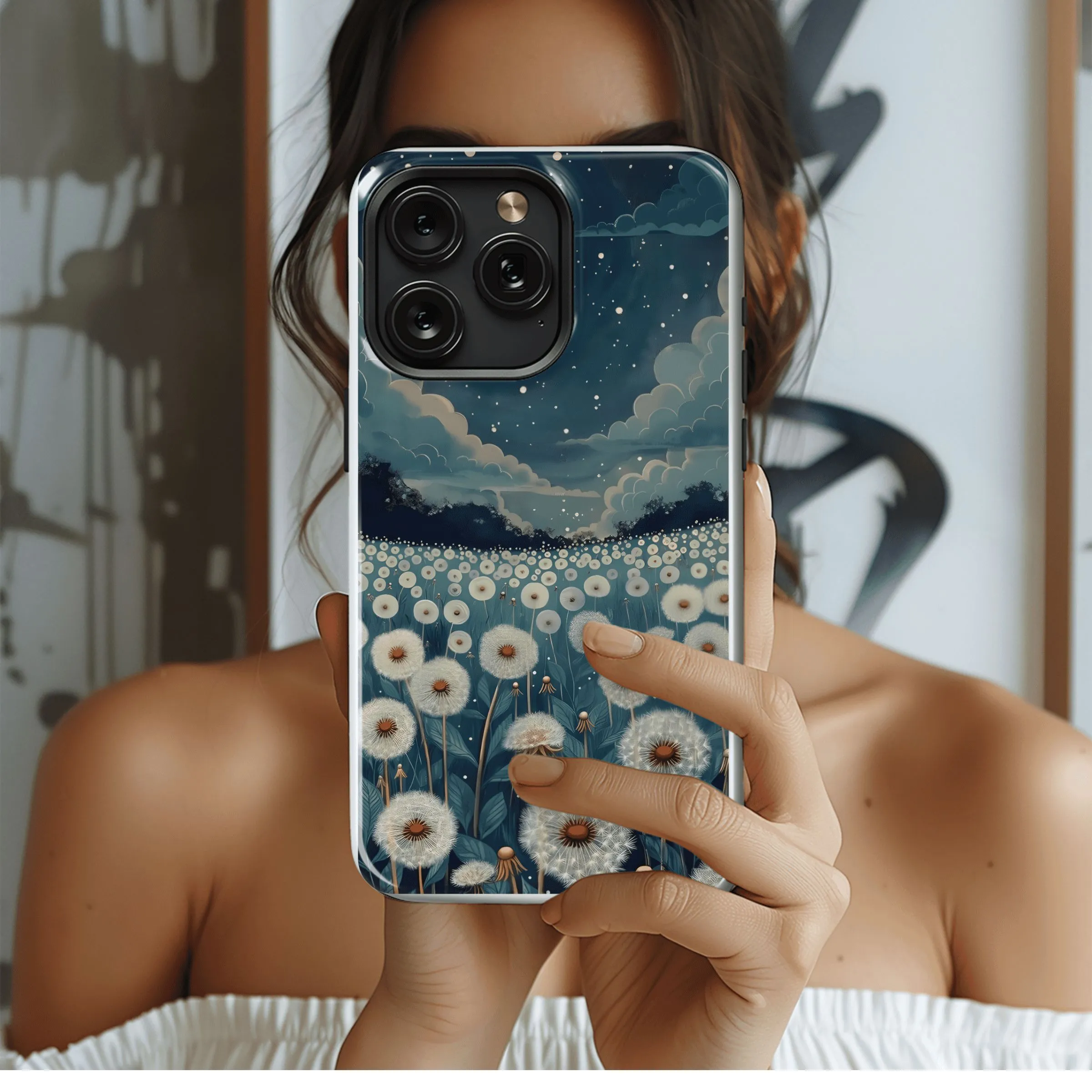 Moonlit Dandelion Wishes
 Phone Case iPhone Samsung Cover Pixel 4554