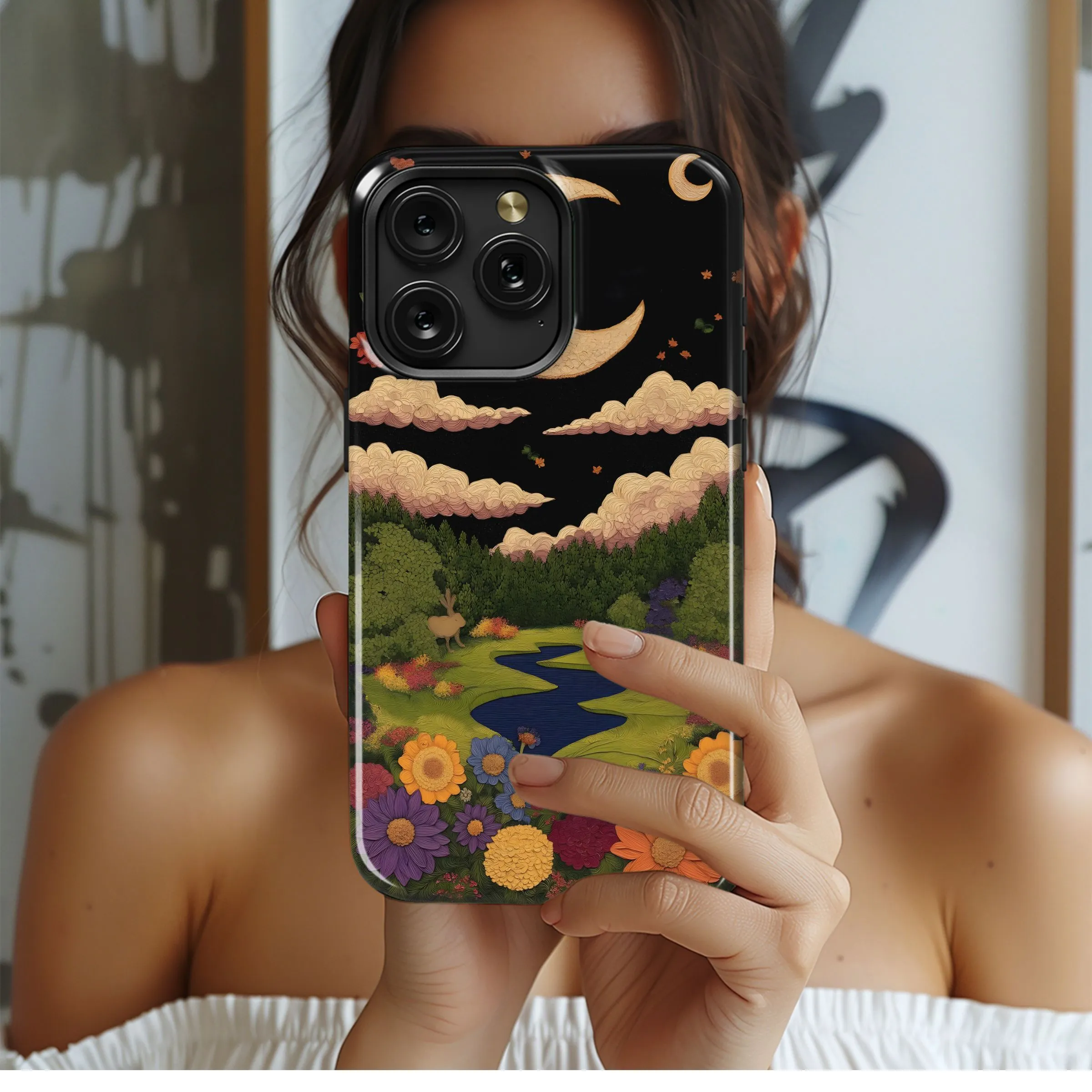 Moonlit Meadow Dreamscape Phone Case iPhone Samsung Cover Pixel 5047