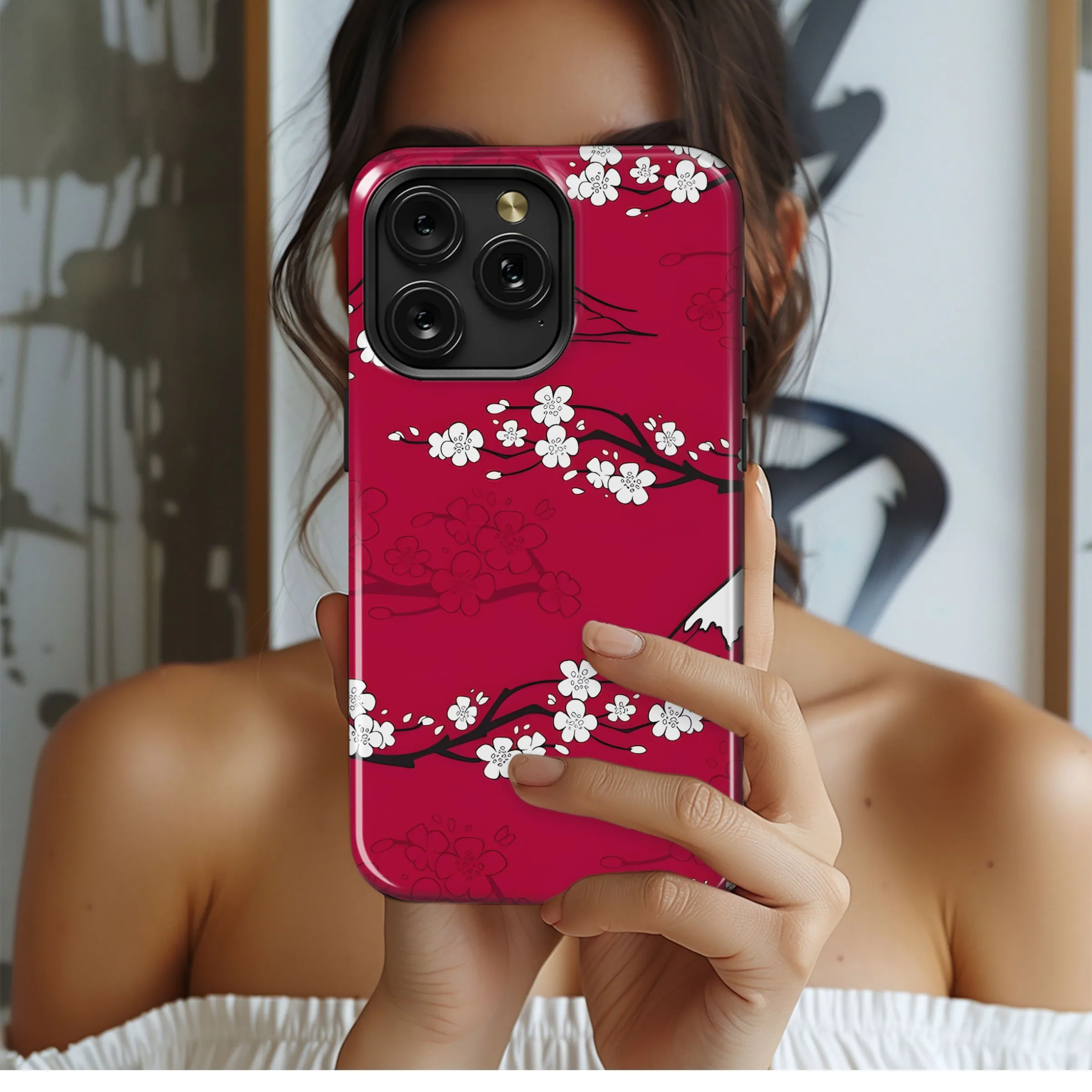Mount Fuji Sakura Pattern Phone Case iPhone Samsung Cover Pixel 5268