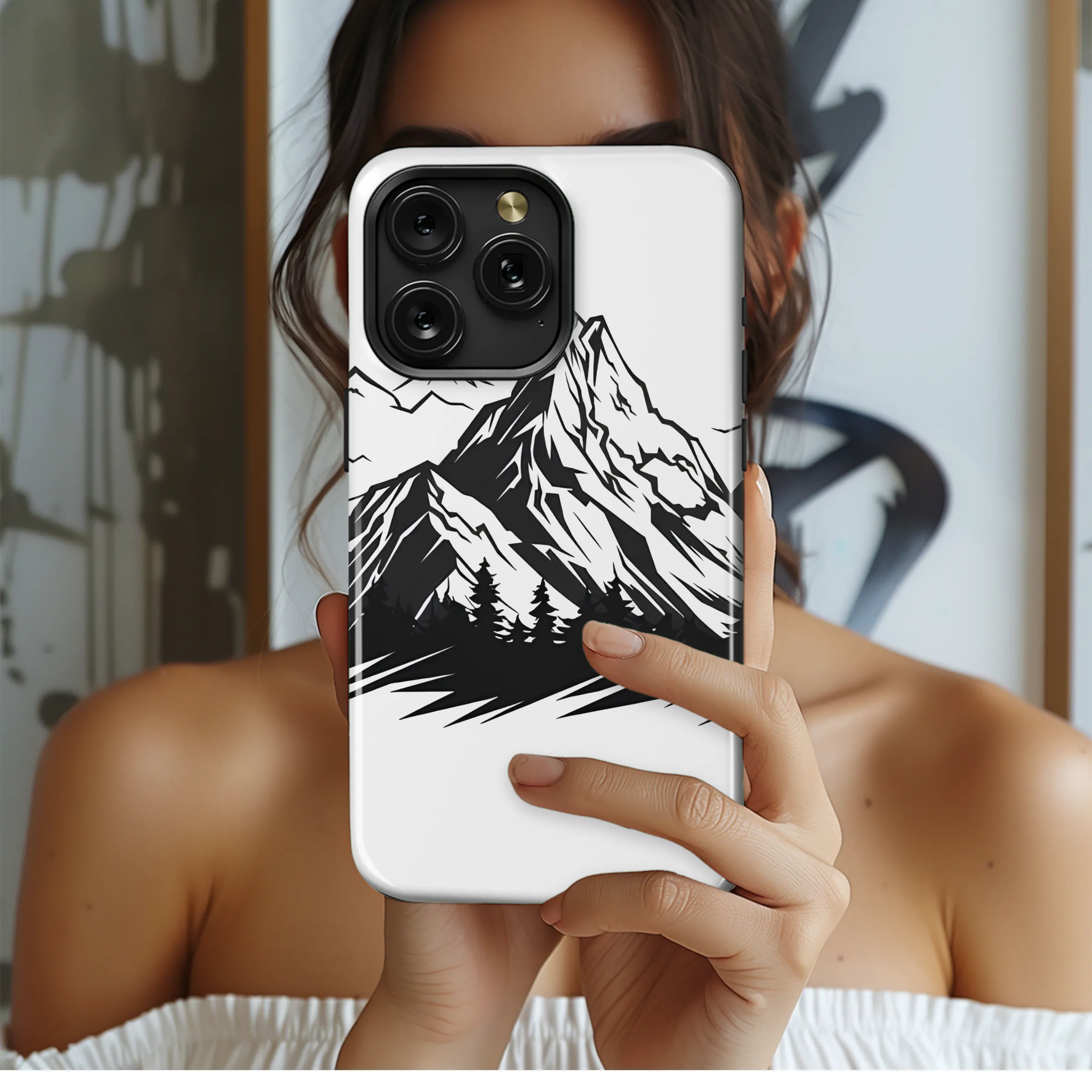 Mountain Range Forest Line Art Design Phone Case Cover for iPhone 17 Pro Max 16 15 Plus 14 13 Mini SE Samsung S25 S24 Google Pixel 10 9 8247 - Image 2