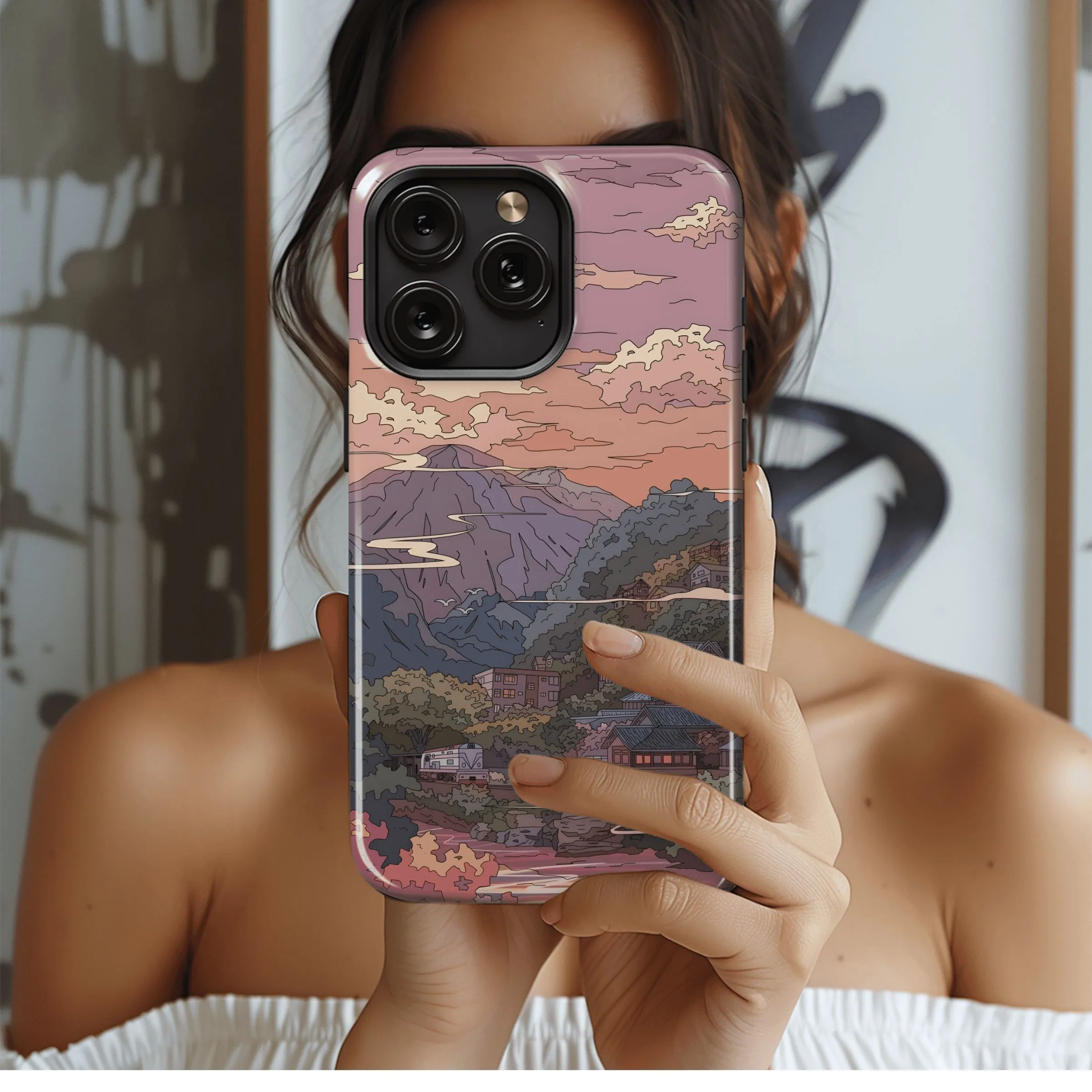 Mountain Town Sunset
 Phone Case iPhone Samsung Cover Pixel 4488