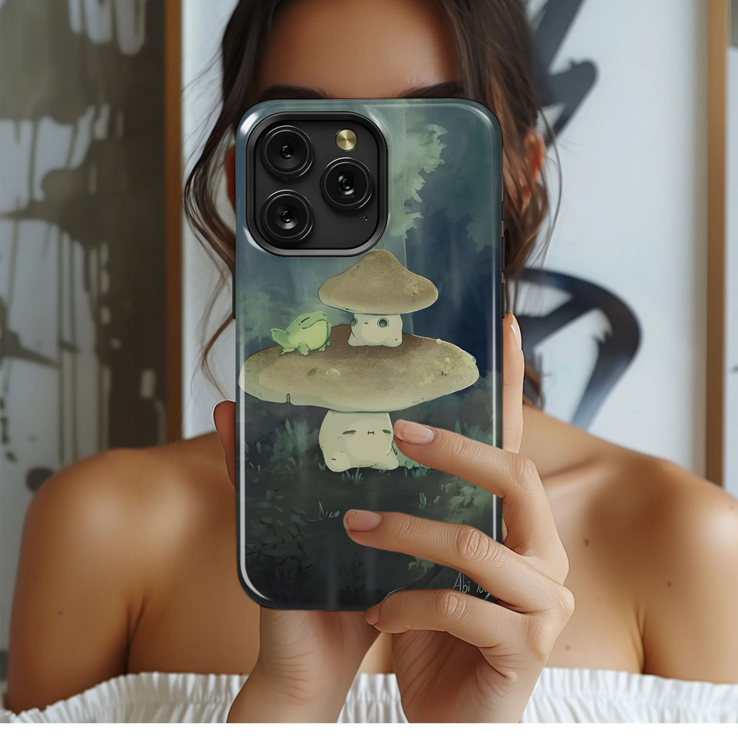 Mushroom Frogs Forest Fantasy. Phone Case iPhone Samsung Cover Pixel 4833
