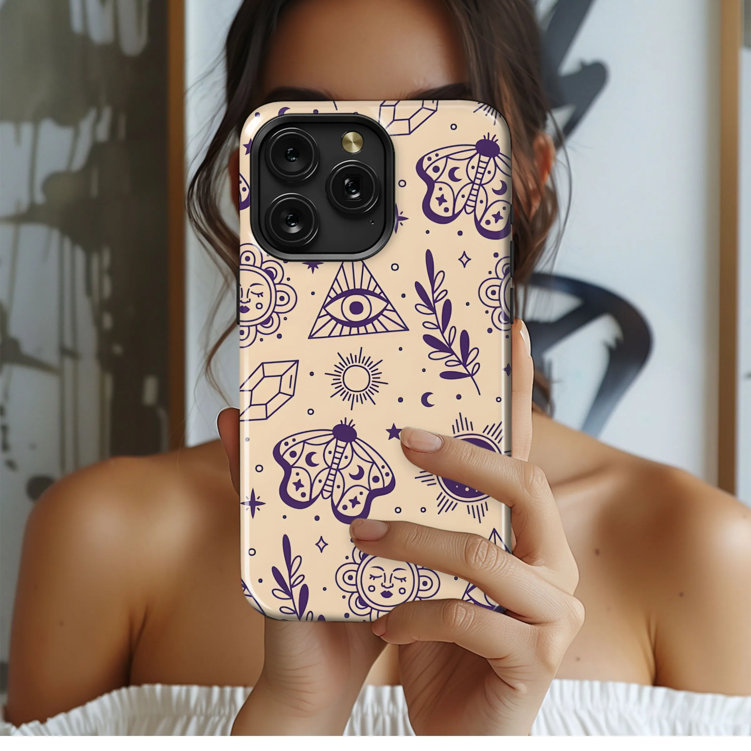 Mystic Symbols Pattern Phone Case iPhone Samsung Cover Pixel 5300