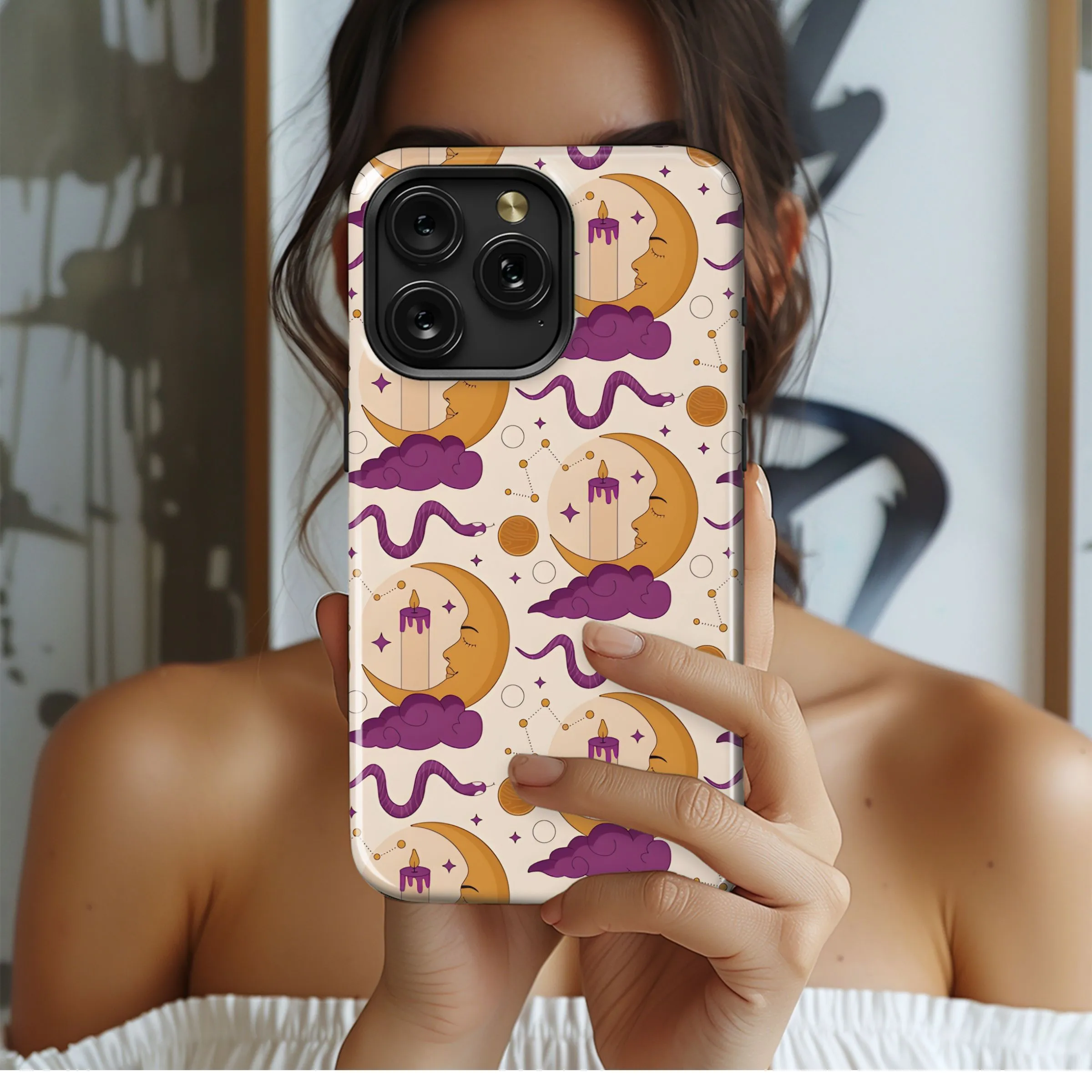 Mystical Moon & Serpent Dream Phone Case iPhone Samsung Cover Pixel 5207