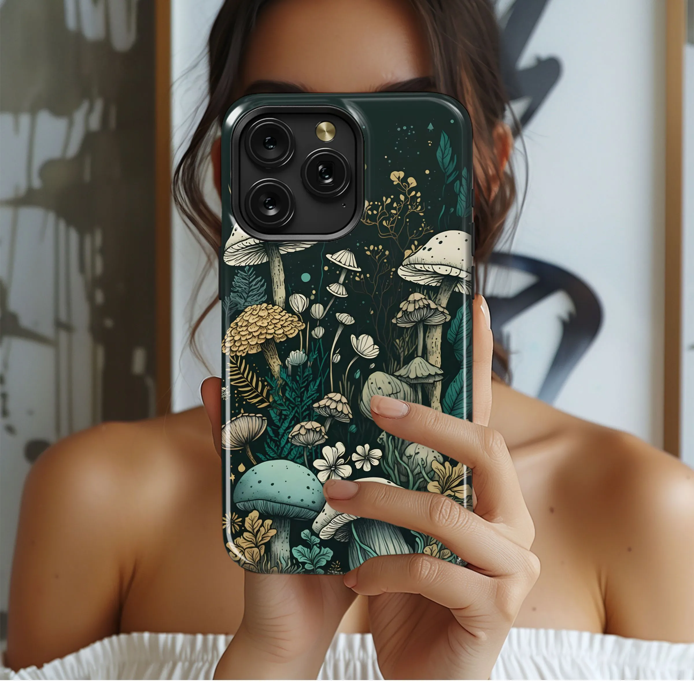 Mystical Mushroom Forest Art Phone Case iPhone Samsung Cover Pixel 5395