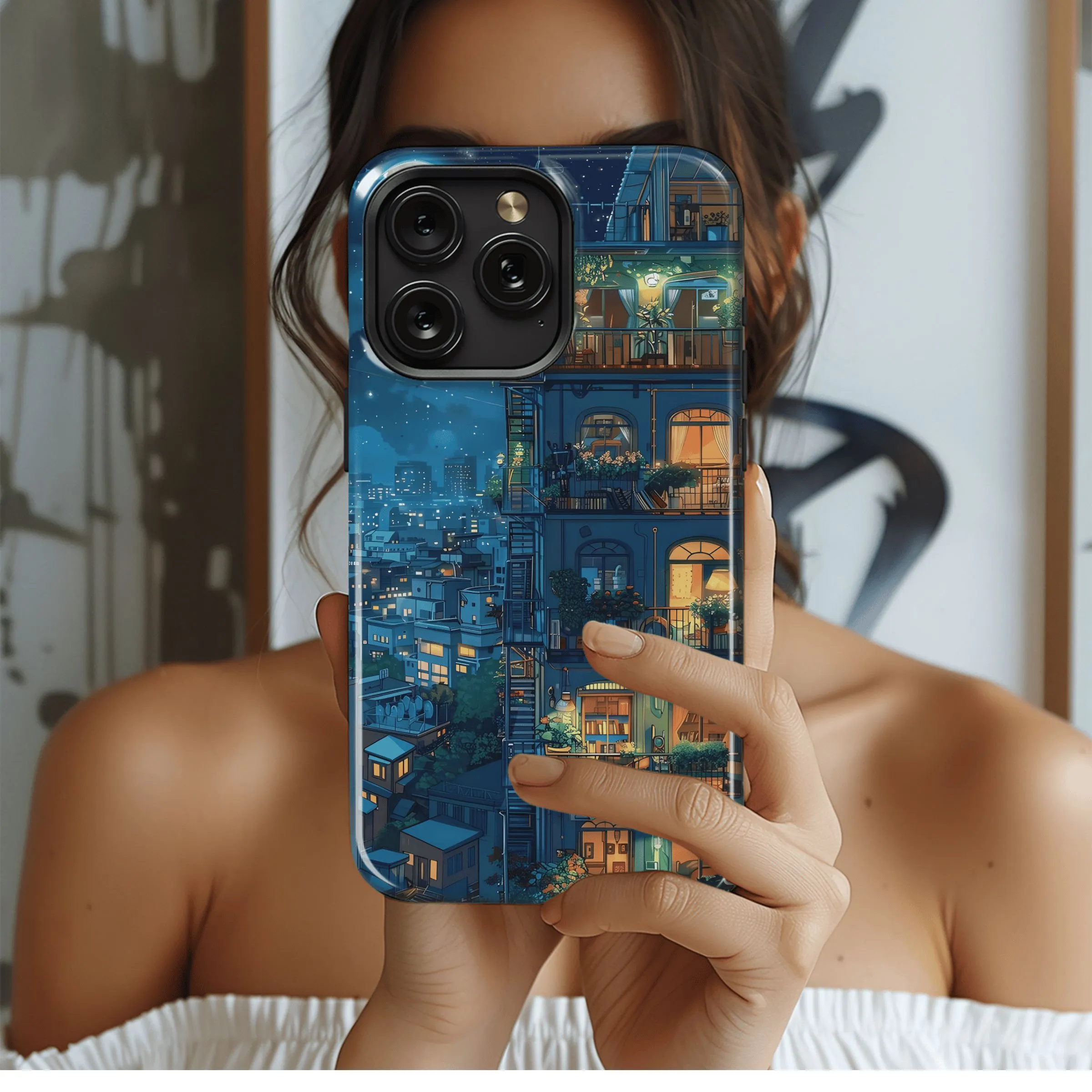Night City Balcony Dreams
 Phone Case iPhone Samsung Cover Pixel 4509