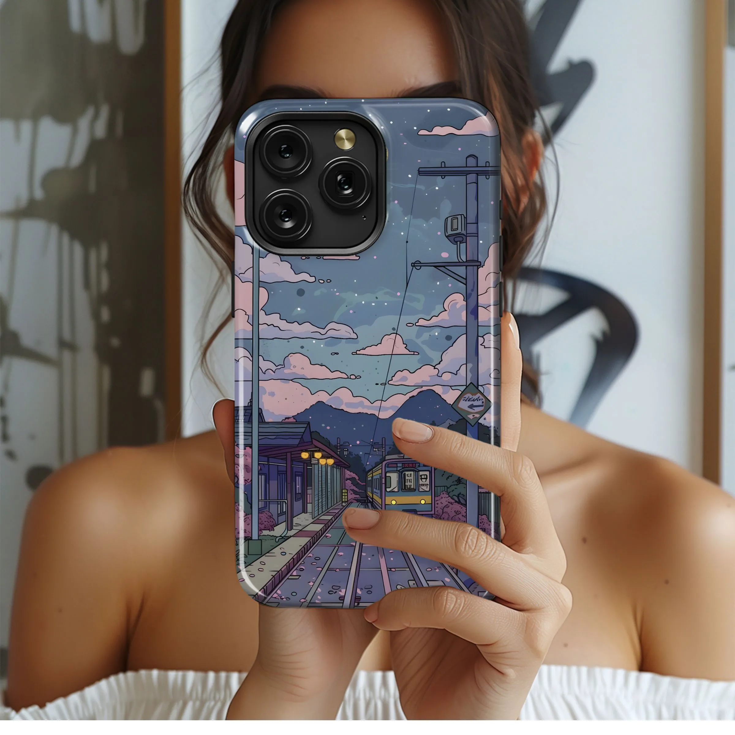 Night Train Station Art
 Phone Case iPhone Samsung Cover Pixel 5485