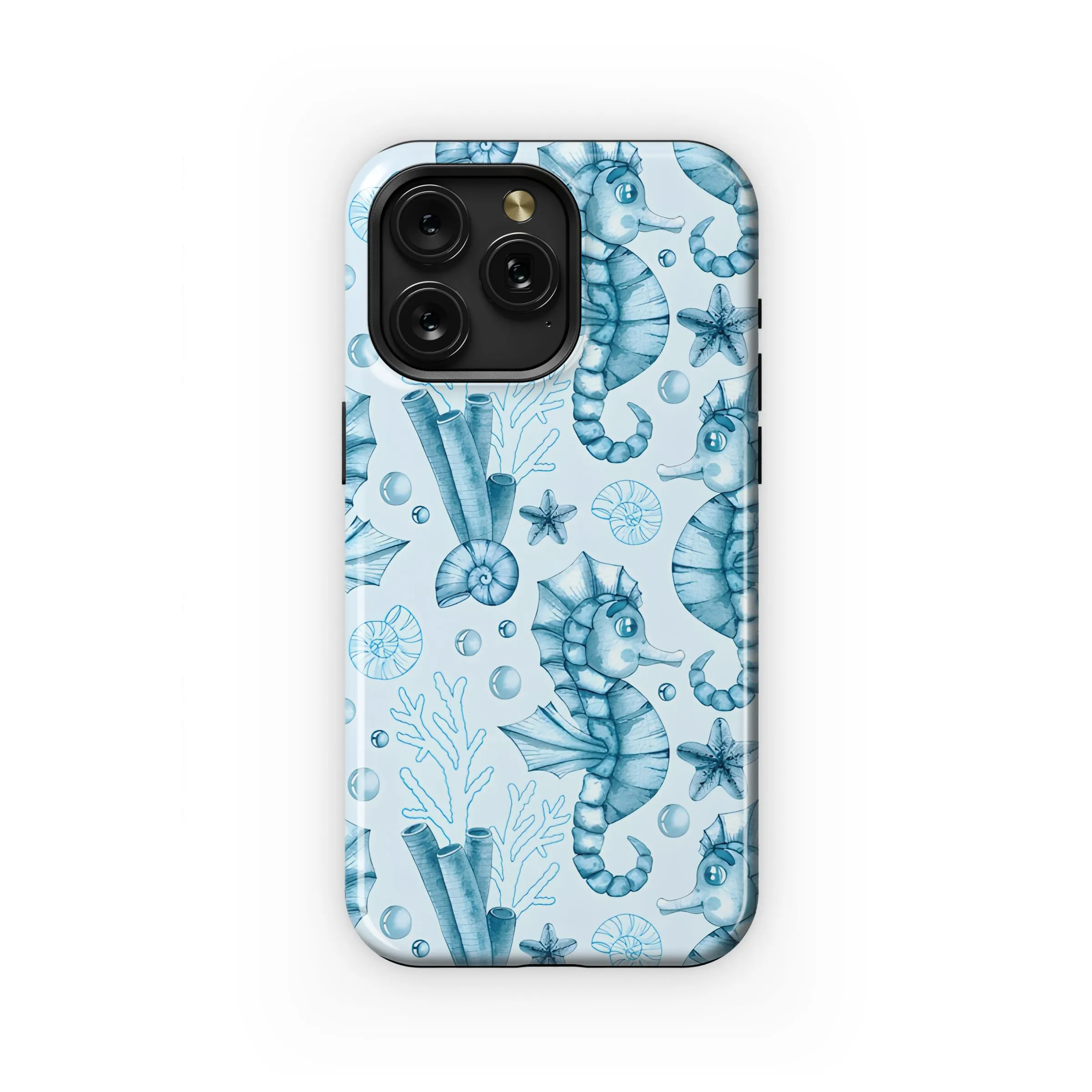 Ocean Blue Little Seahorses Phone Case iPhone Samsung Cover Pixel 5234