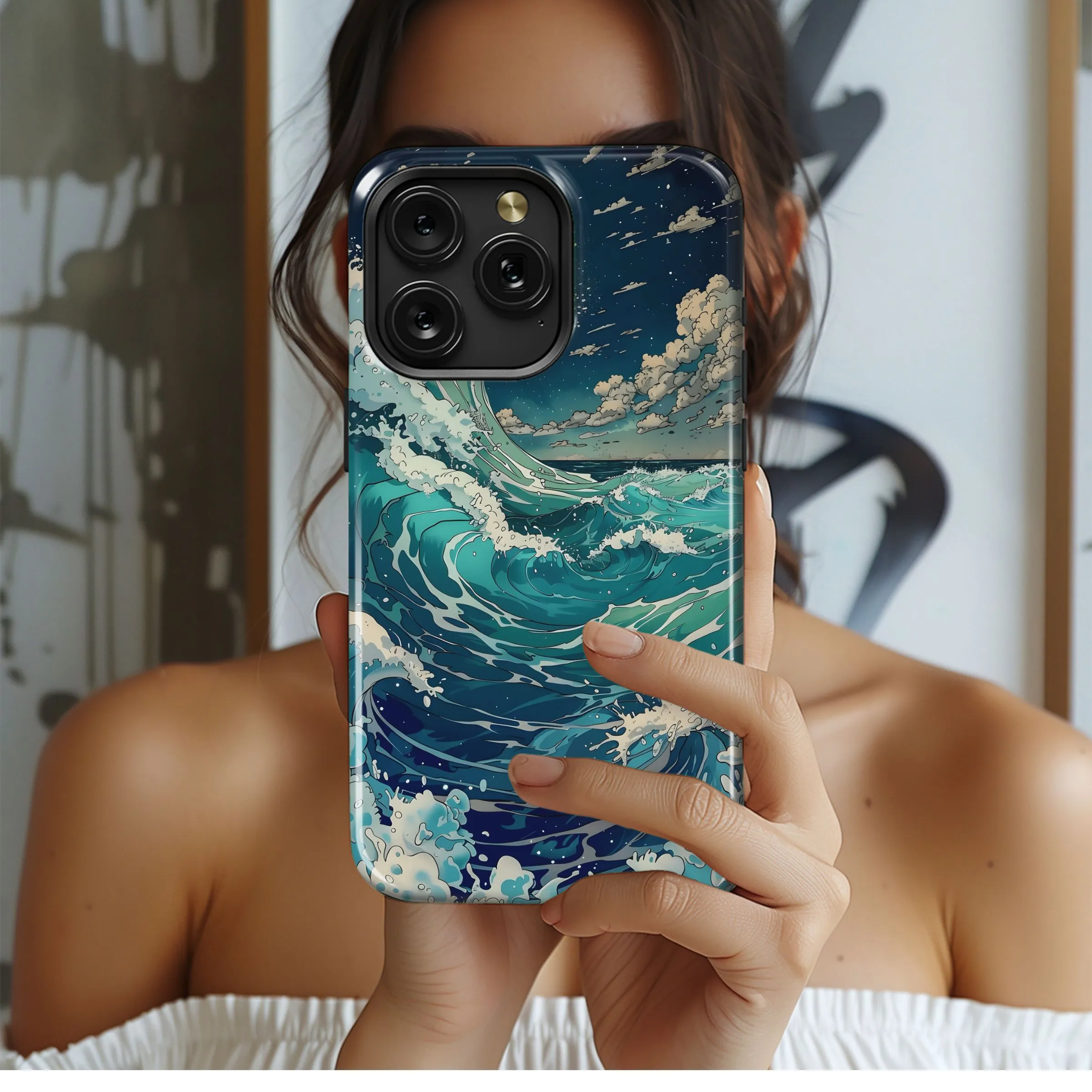 Ocean Wave Cartoon Style Phone Case iPhone Samsung Cover Pixel 4960