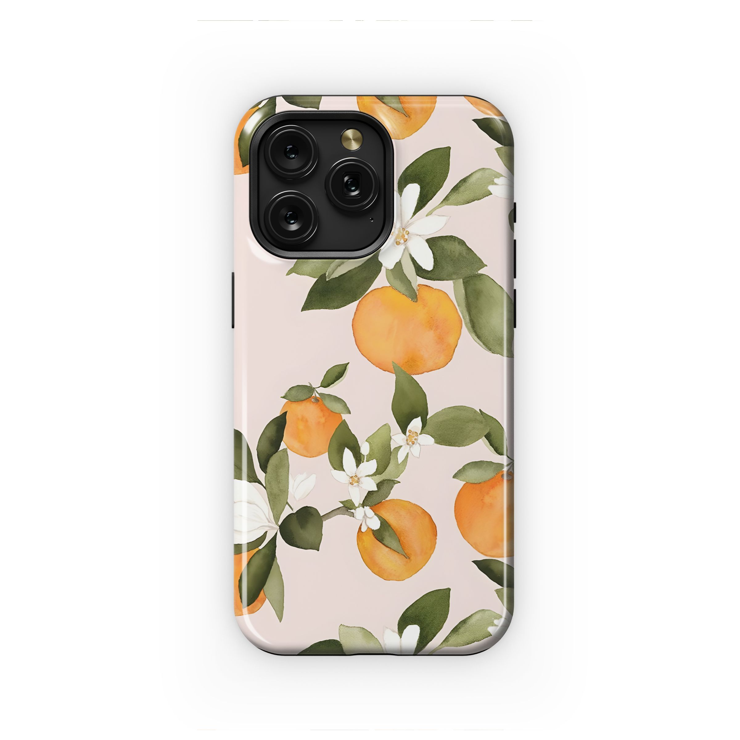 Orange Blossom Watercolor Pattern Phone Case iPhone Samsung Cover Pixel 5097