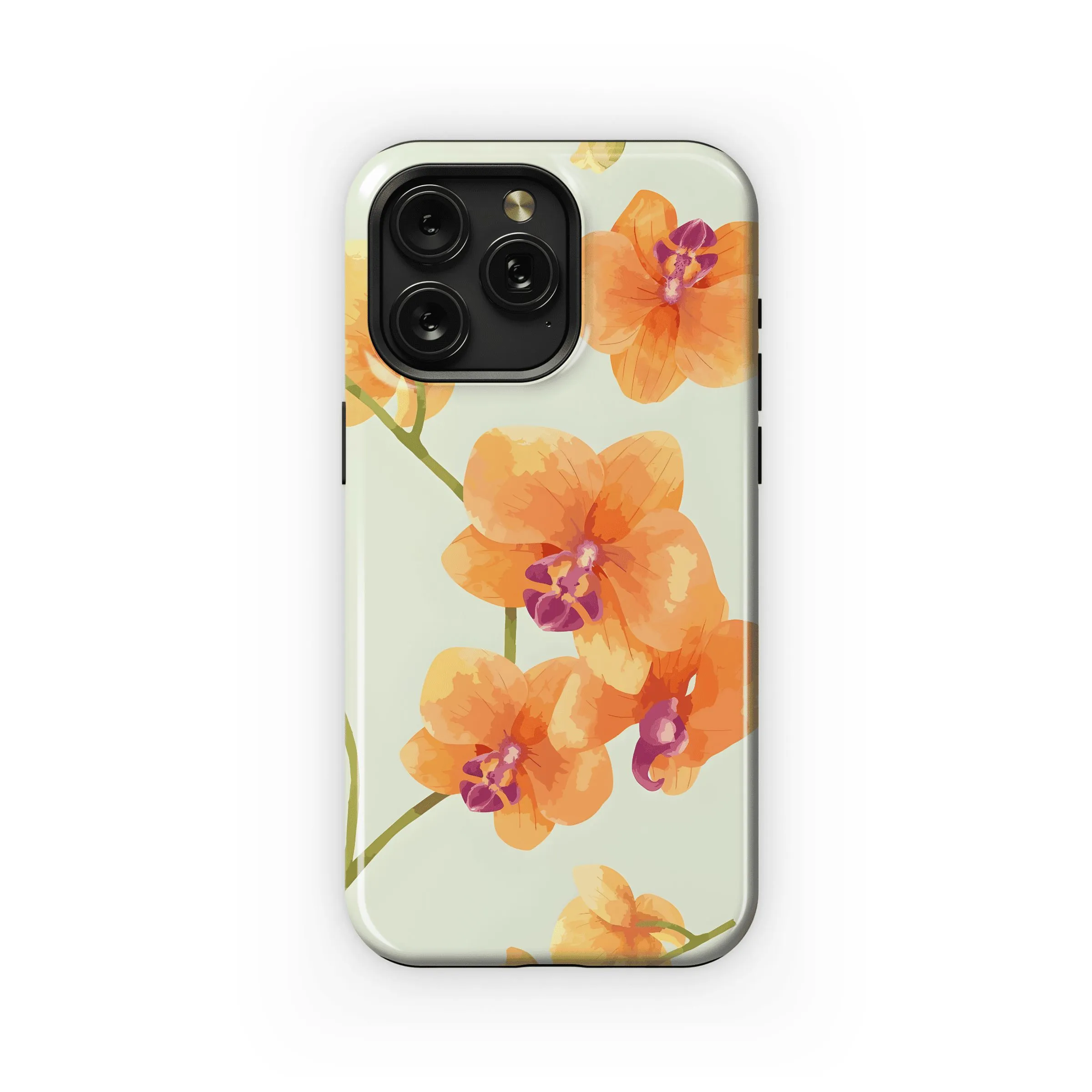 Orange Orchid Blooms Phone Case iPhone Samsung Cover Pixel 4536