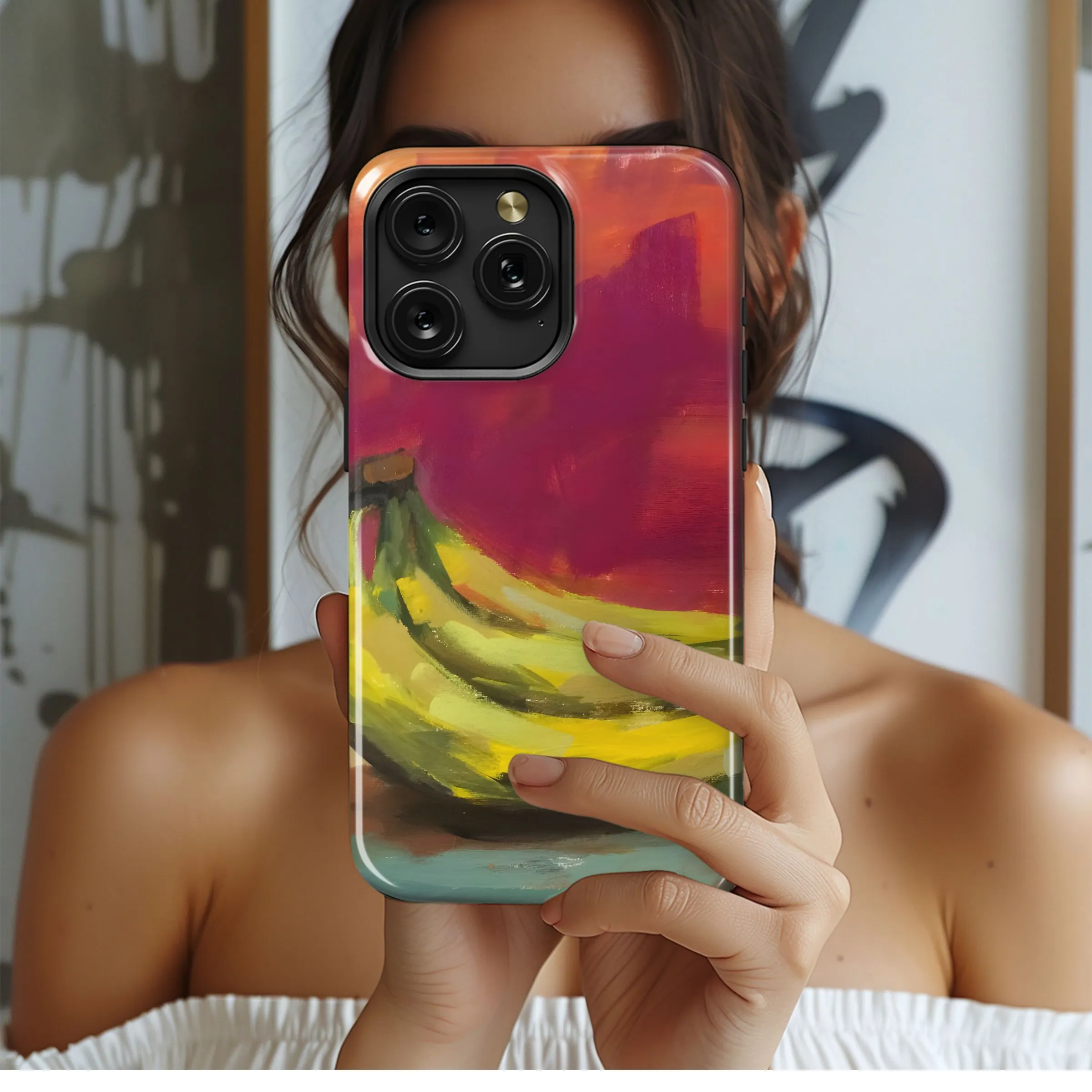 Painterly Banana Still Life Phone Case iPhone Samsung Cover Pixel 4841