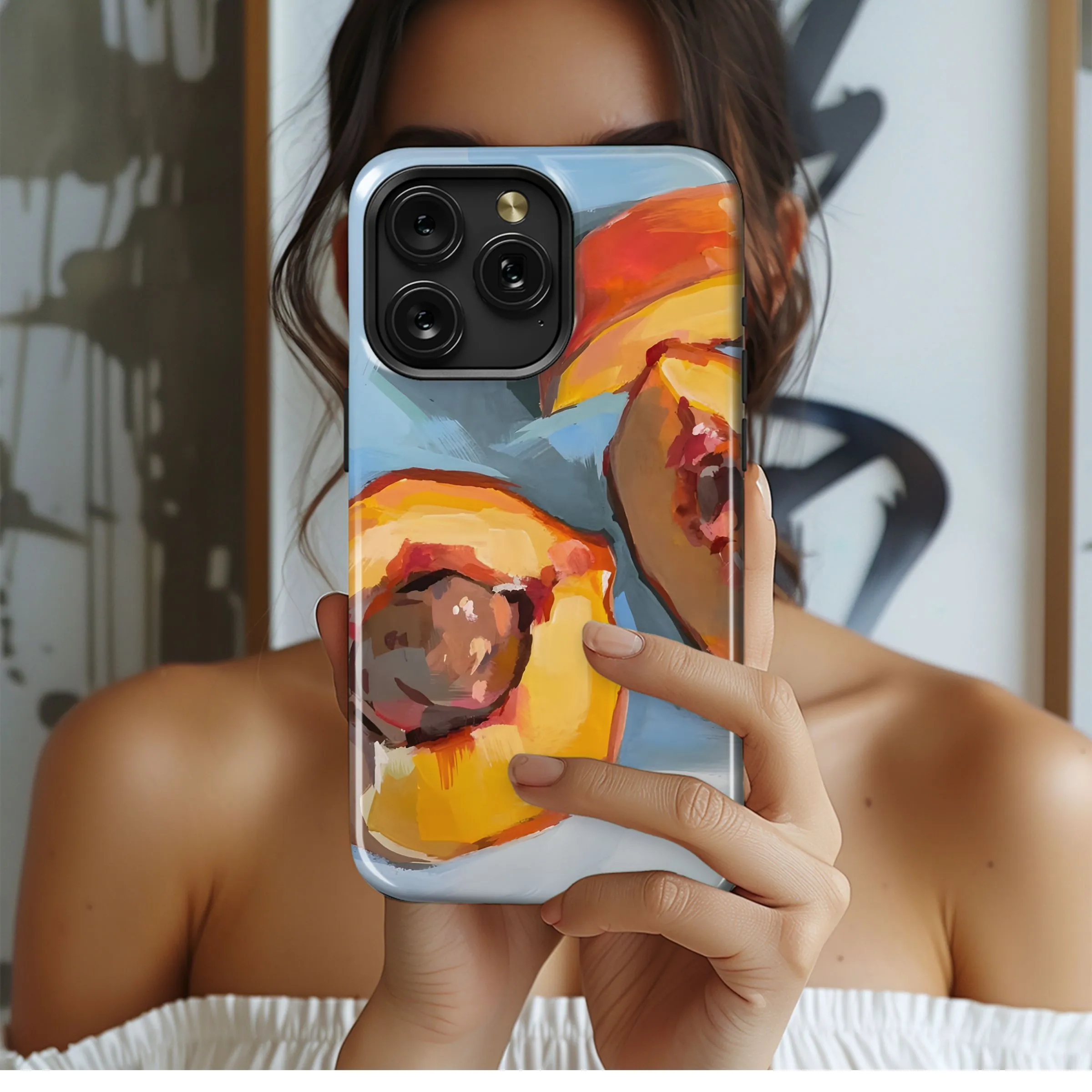 Painterly Peach Delight Phone Case iPhone Samsung Cover Pixel 4847