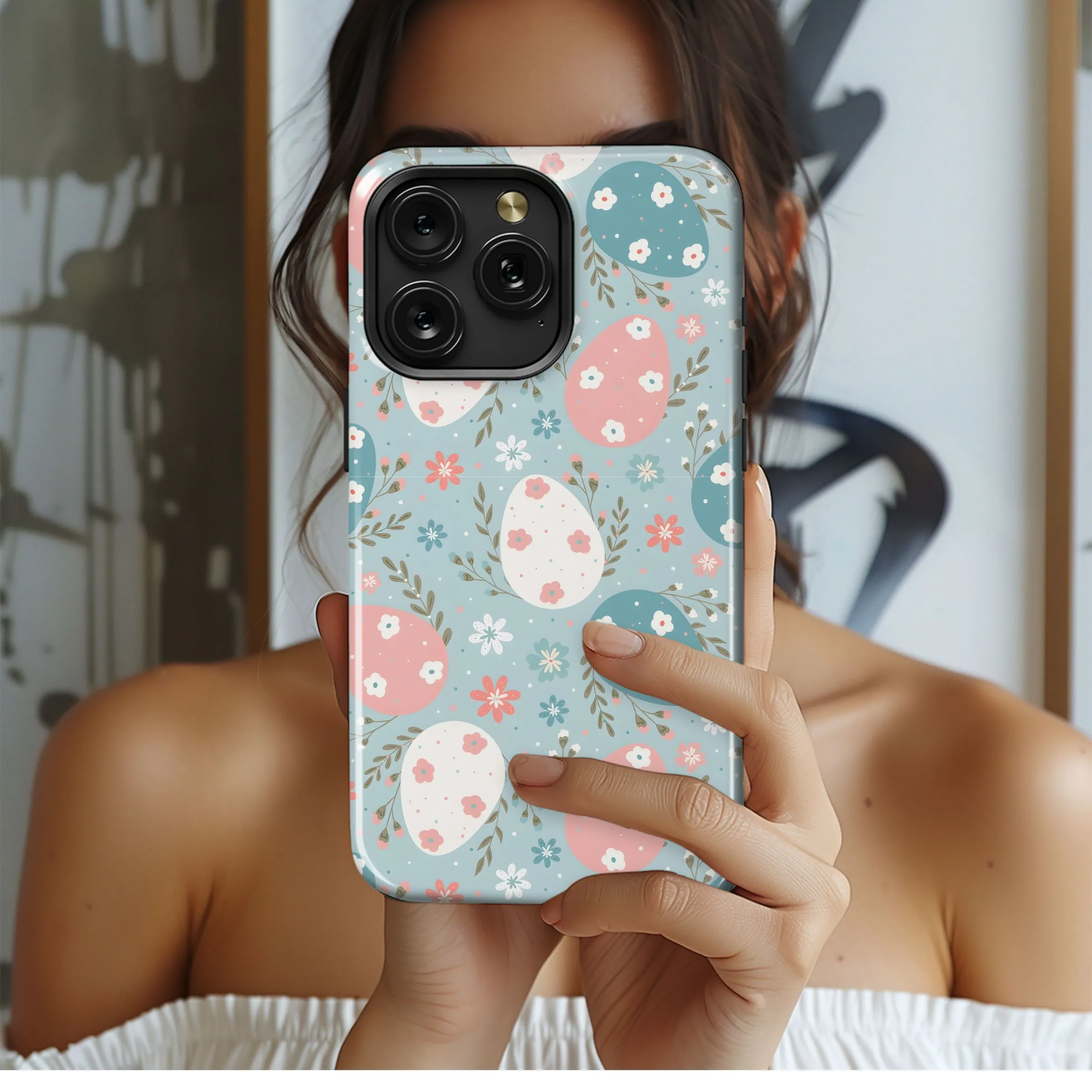 Pastel Easter Eggs & Blooms
 Phone Case iPhone Samsung Cover Pixel 4714