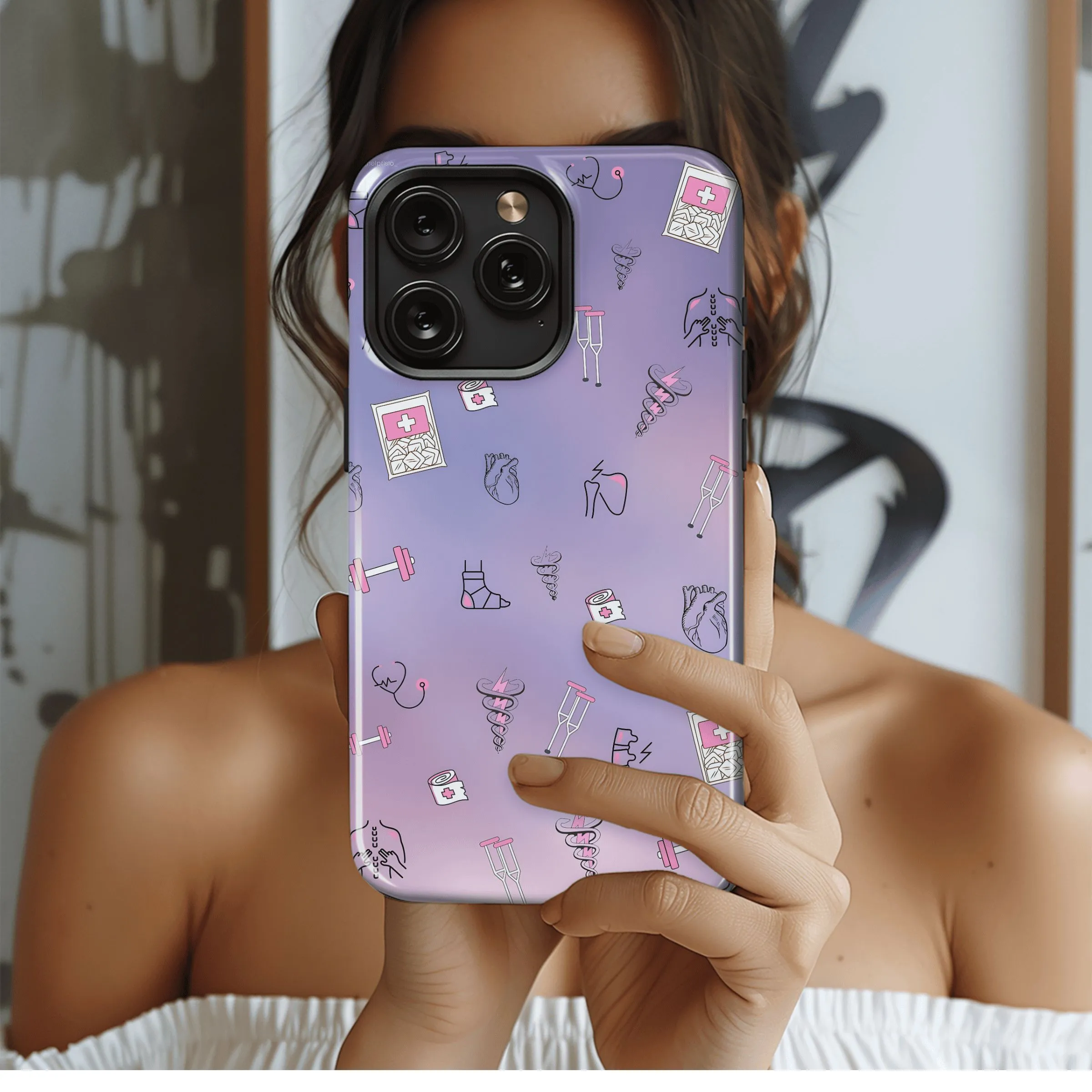 Pastel Medical Design Phone Case iPhone Samsung Cover Pixel 4439