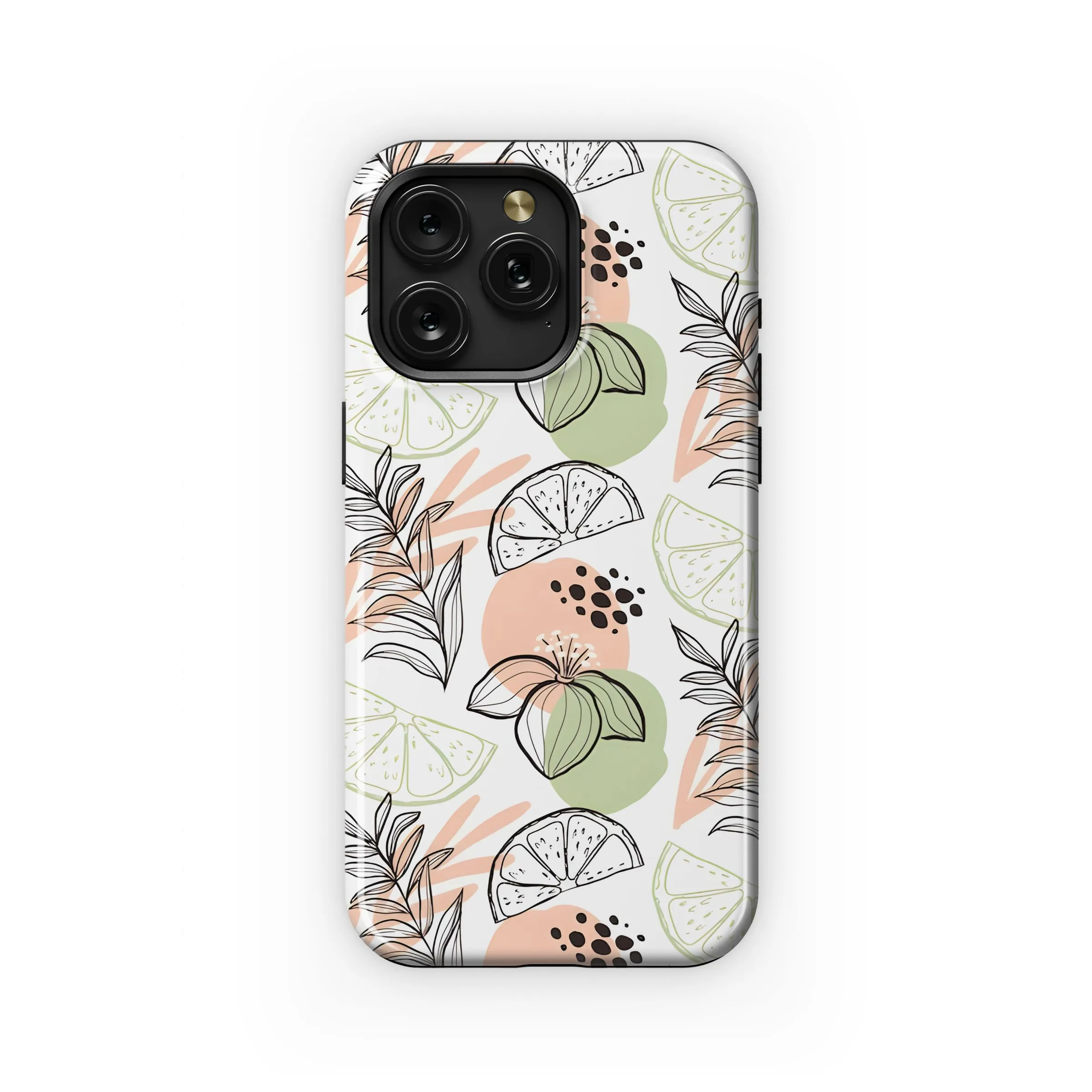Pastel Tropical Citrus Floral Print Phone Case iPhone Samsung Cover Pixel 5311