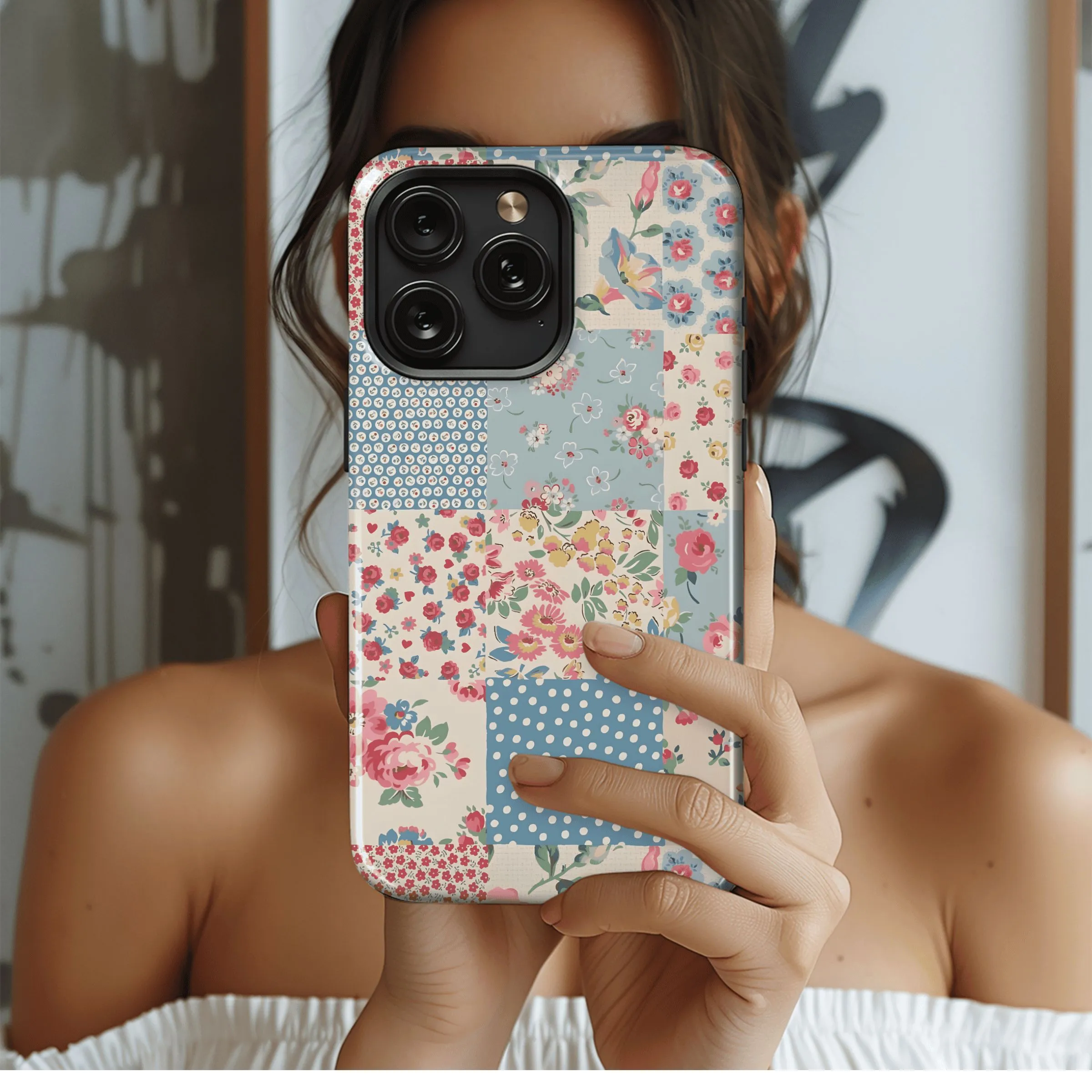 Patchwork Floral Delight
 Phone Case iPhone Samsung Cover Pixel 4478