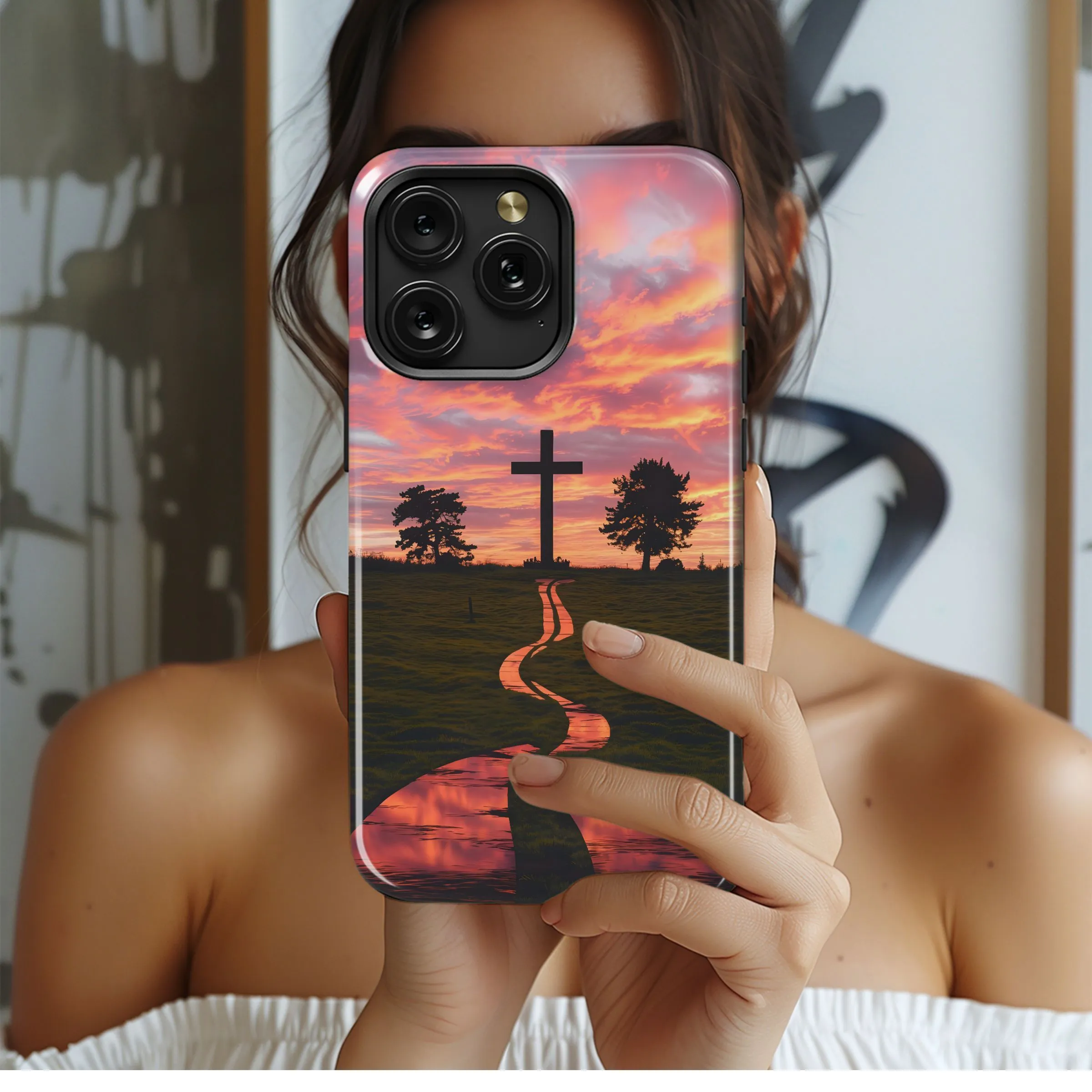 Path To Hope Sunset Scenery Phone Case iPhone Samsung Cover Pixel 5013