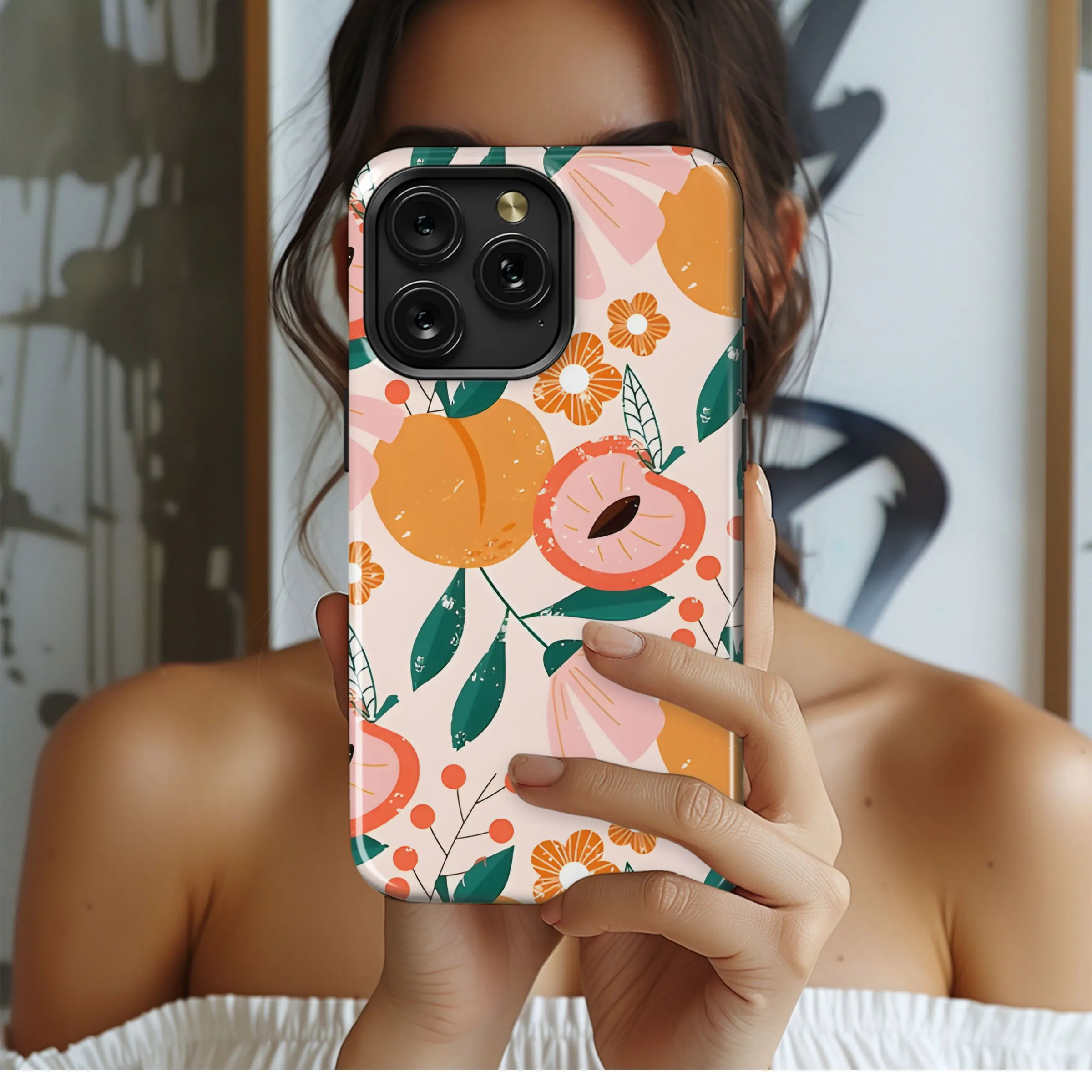 Peachy Floral Delight Phone Case iPhone Samsung Cover Pixel 5216