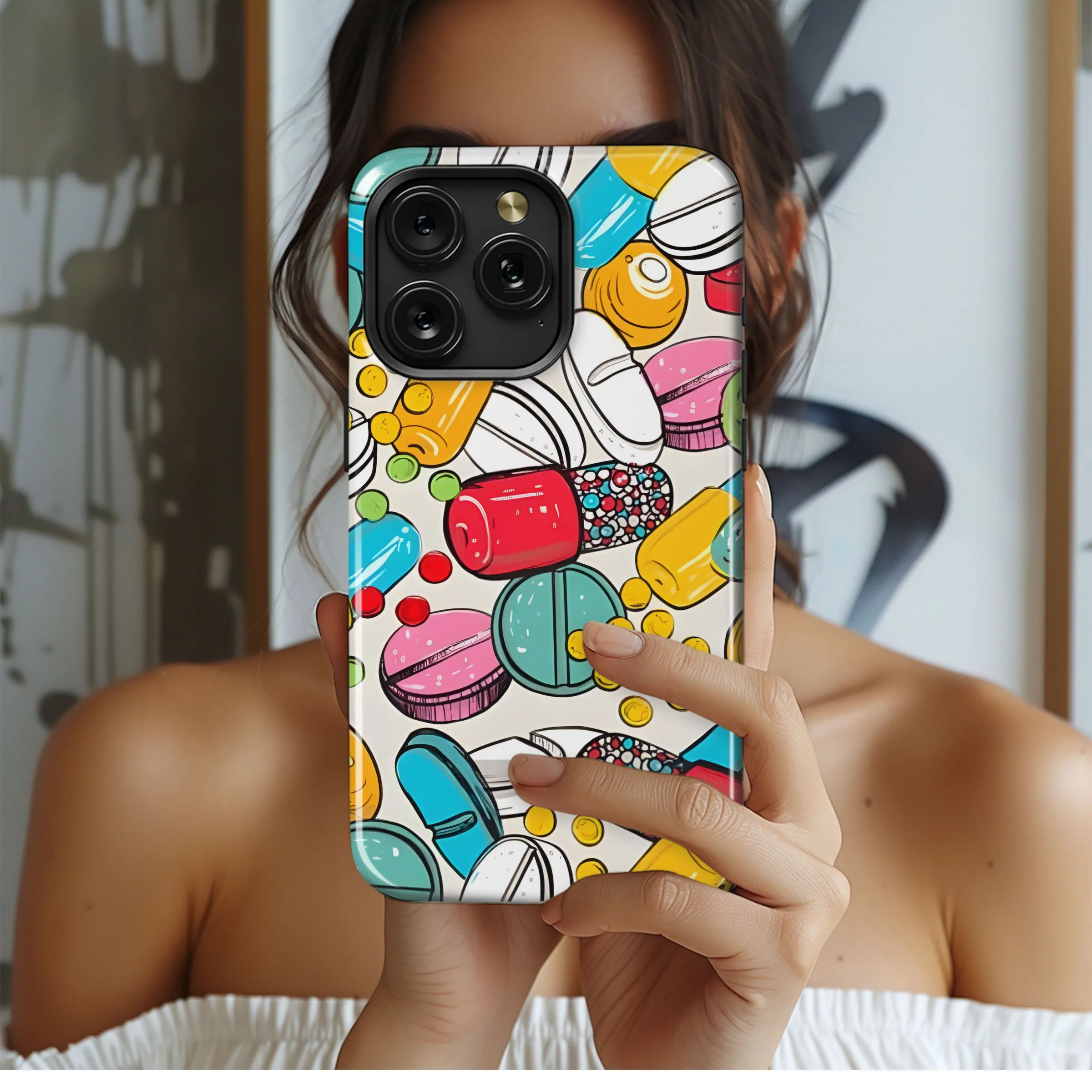 Pills and Capsules Pattern Phone Case iPhone Samsung Cover Pixel 4926