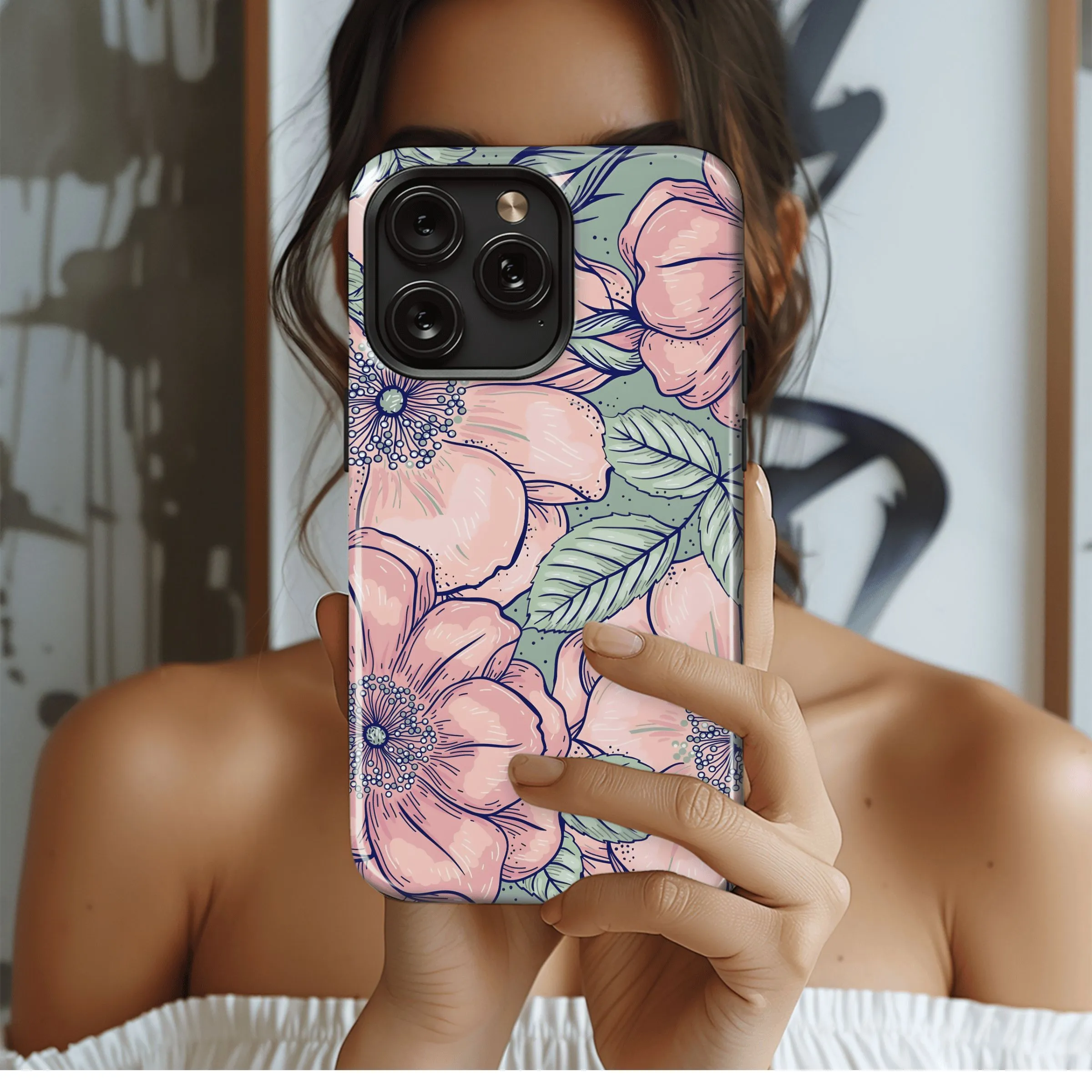 Pink Blossom Bloom Phone Case iPhone Samsung Cover Pixel 4436