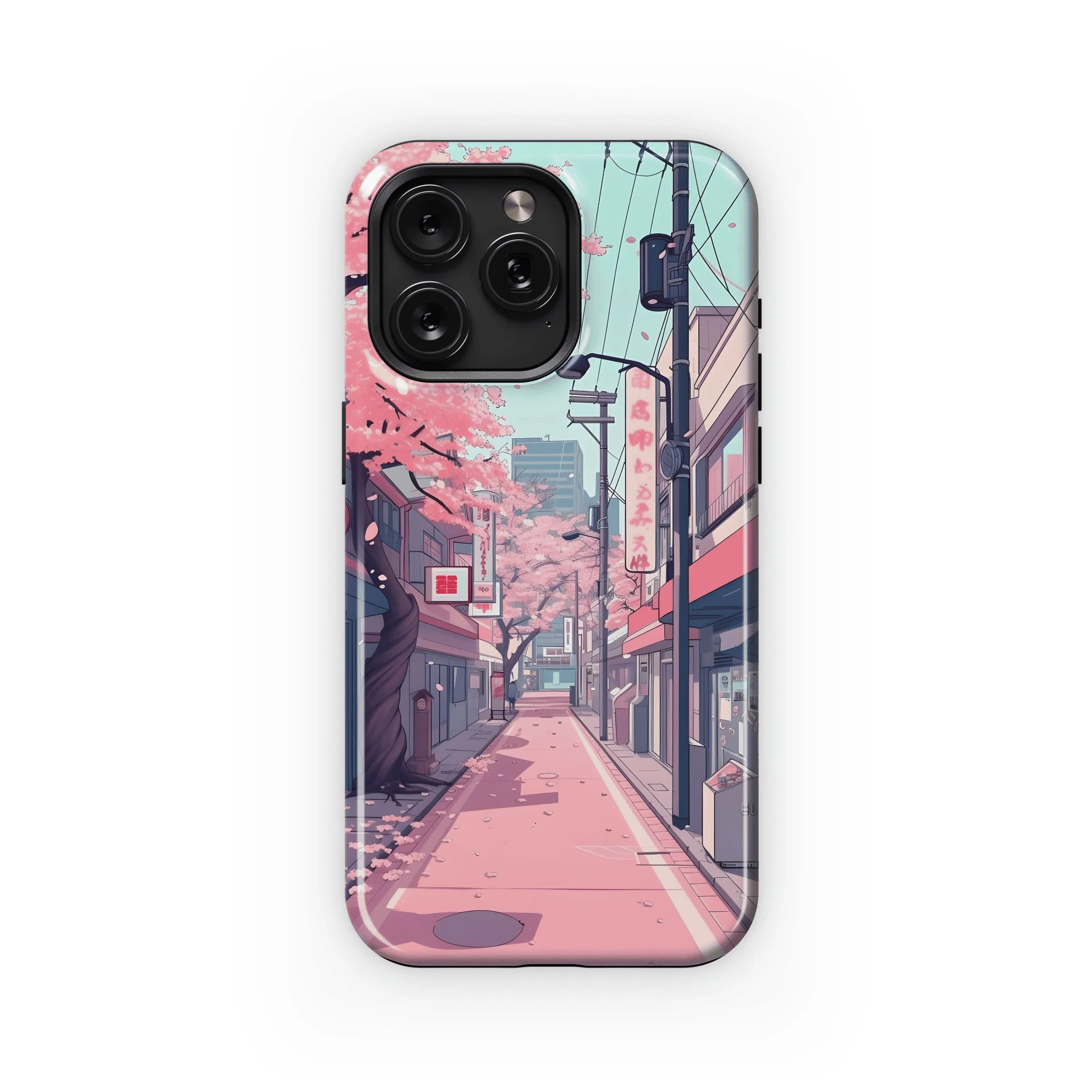 Pink Blossom Street
 Phone Case iPhone Samsung Cover Pixel 4490