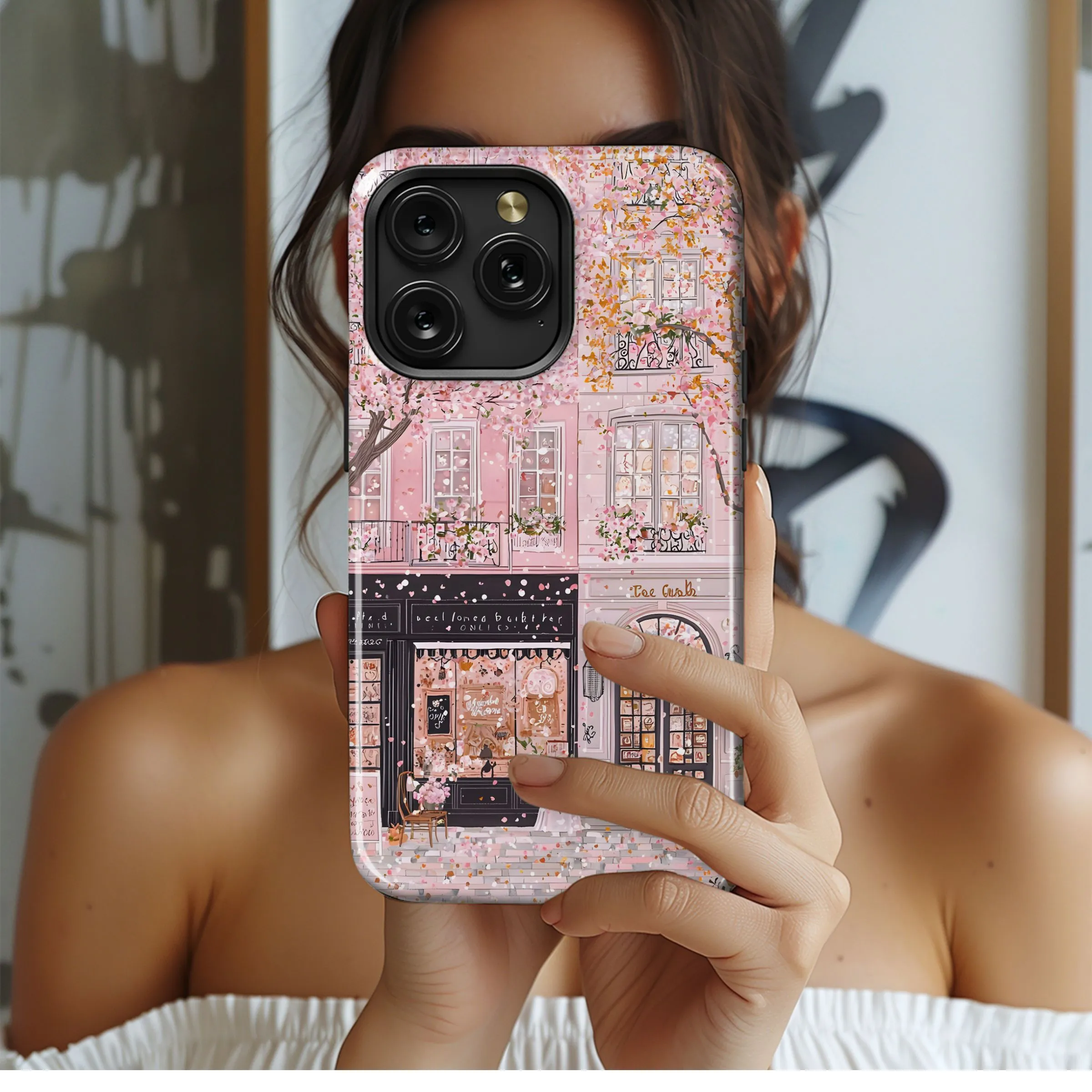 Pink Blossoms Paris Shop
 Phone Case iPhone Samsung Cover Pixel 5469