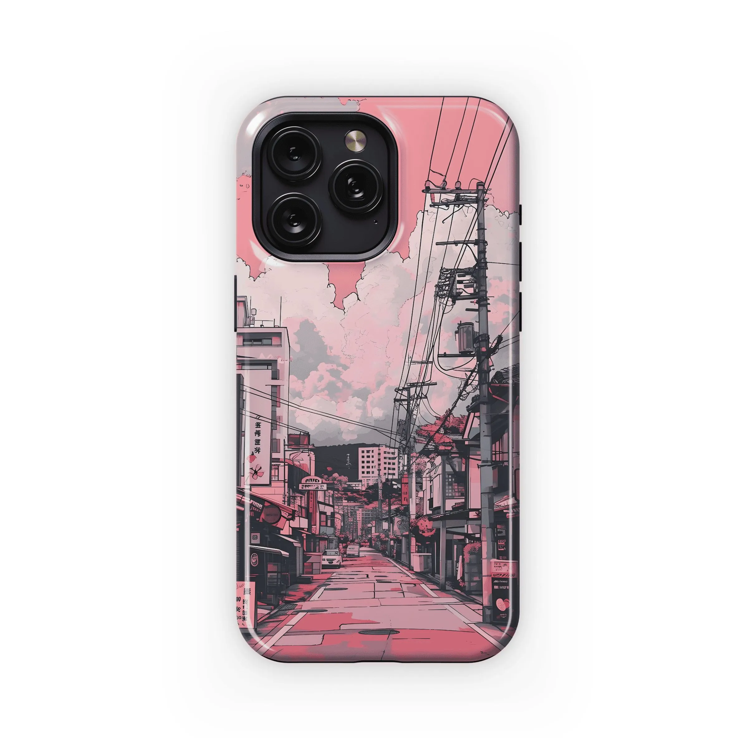 Pink Cityscape Street
 Phone Case iPhone Samsung Cover Pixel 4493