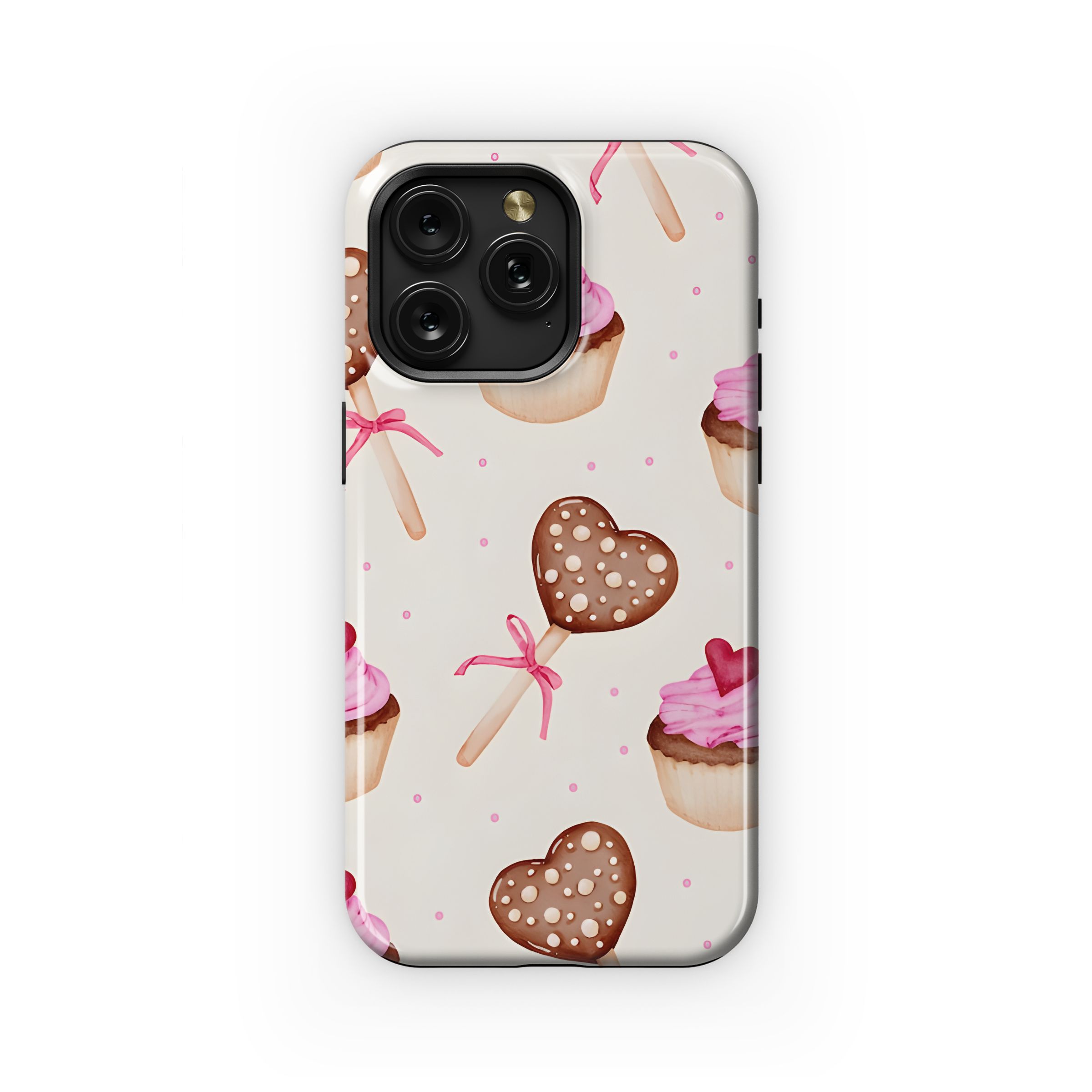 Pink Cupcake Heart Lollipop Pattern Phone Case iPhone Samsung Cover Pixel 5238