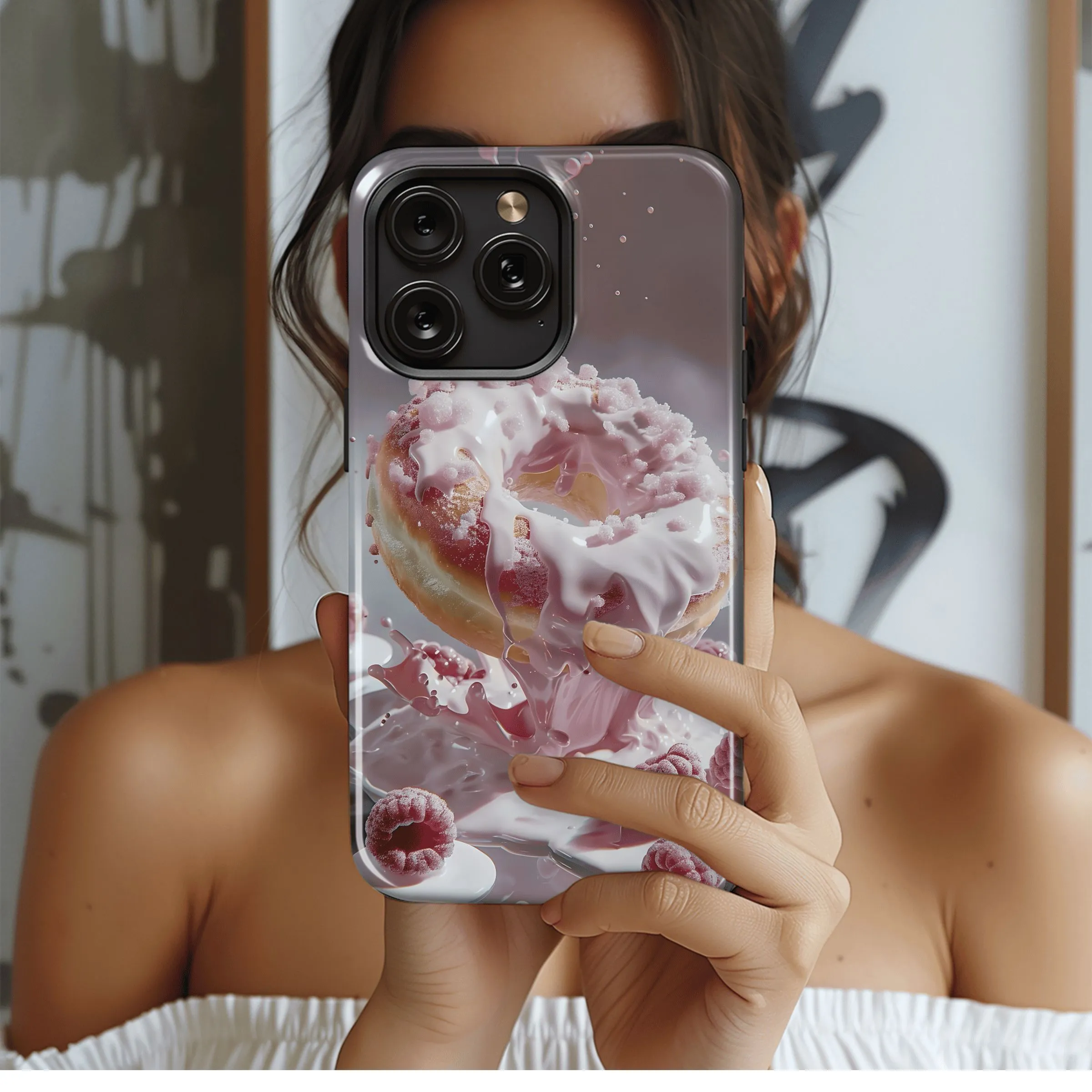 Pink Donut Splash
 Phone Case iPhone Samsung Cover Pixel 4608