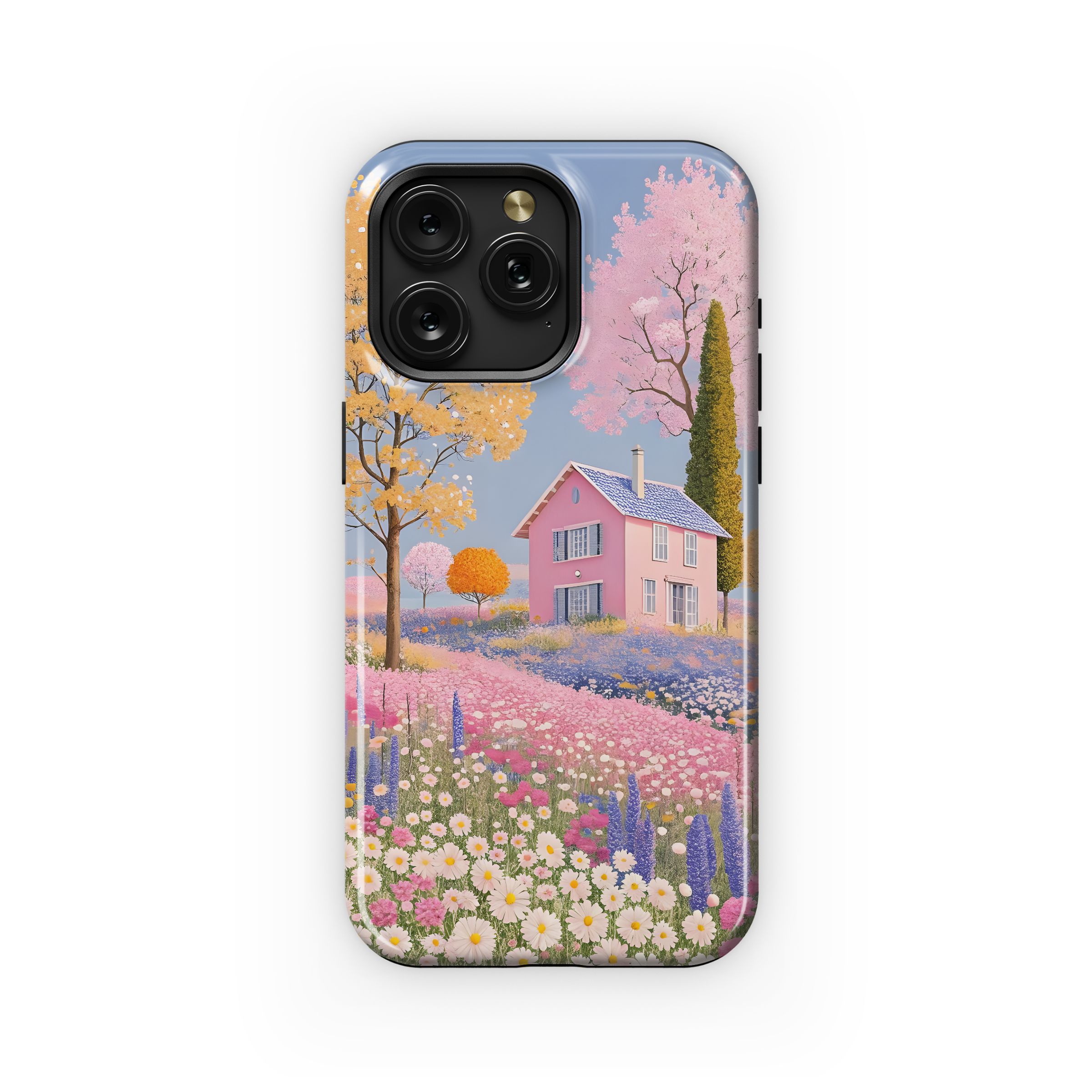 Pink House Bloomscape.
 Phone Case iPhone Samsung Cover Pixel 5045